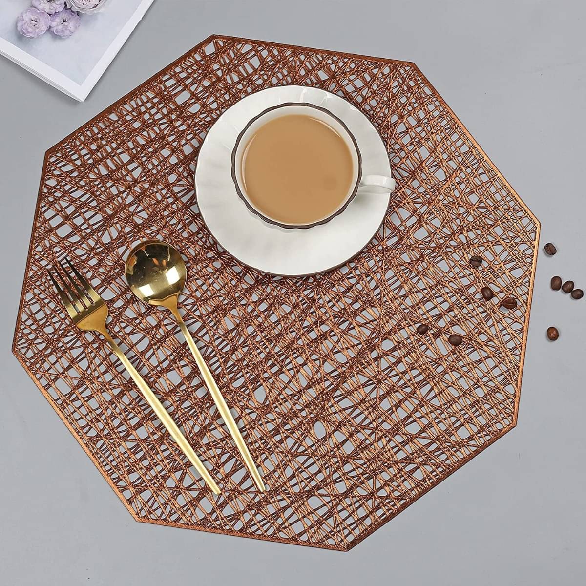     			DPA Collection PVC Abstract Table Mats ( 45 cm x 30 cm ) Pack of 2 - Maroon