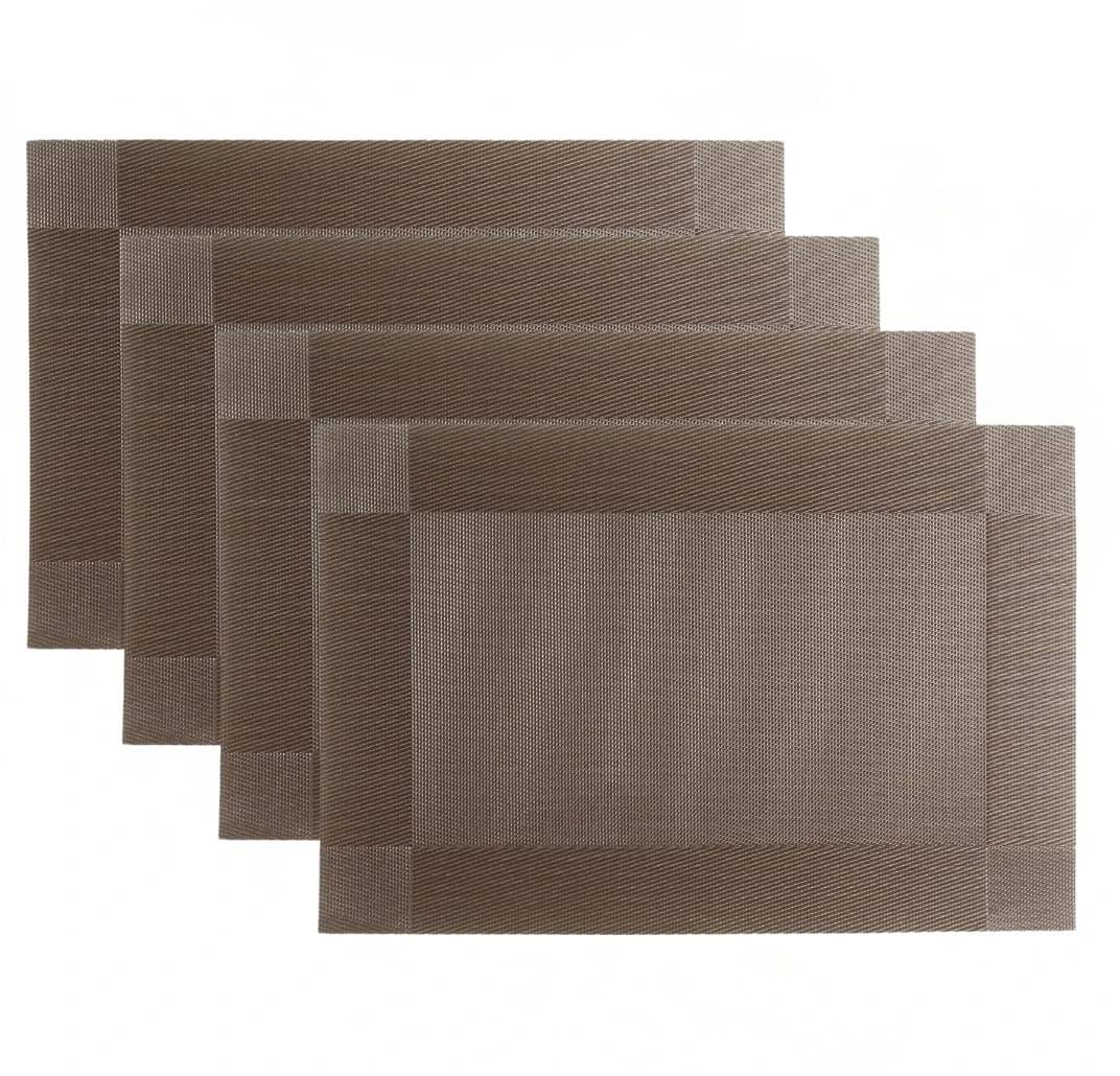 DPA Collection PVC Abstract Table Mats ( 45 cm x 30 cm ) Pack of 4 - Brown DPA Collection PVC Abstract Table Mats ( 45 cm x 30 cm ) Pack of 4 - Brown