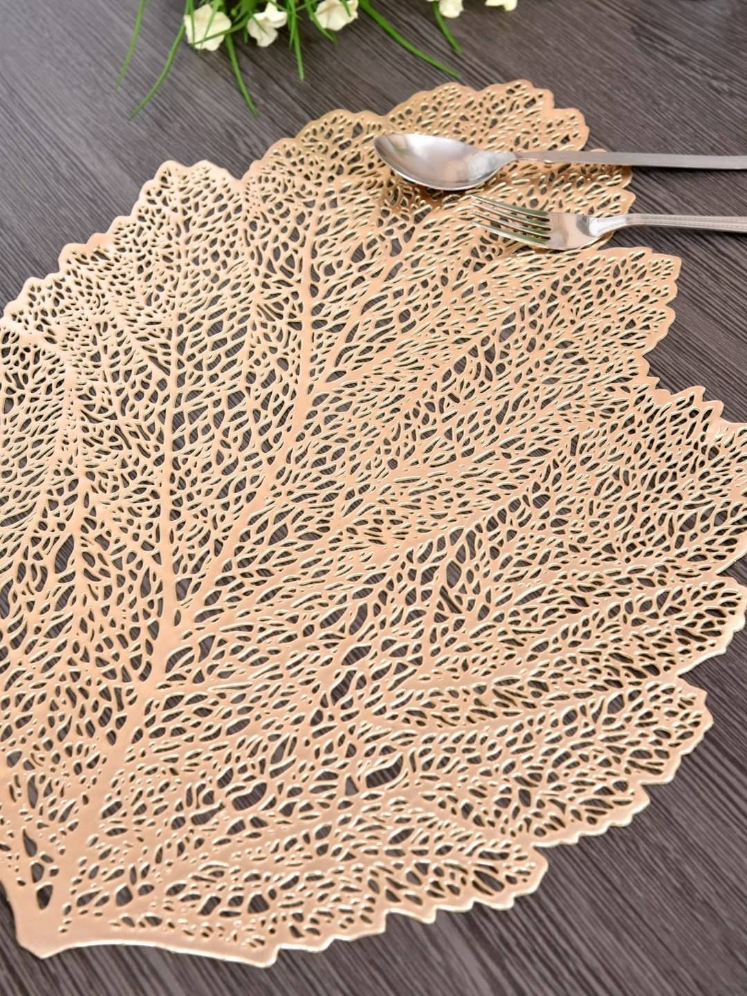     			DPA Collection PVC Abstract Table Mats ( 45 cm x 30 cm ) Pack of 6 - Gold