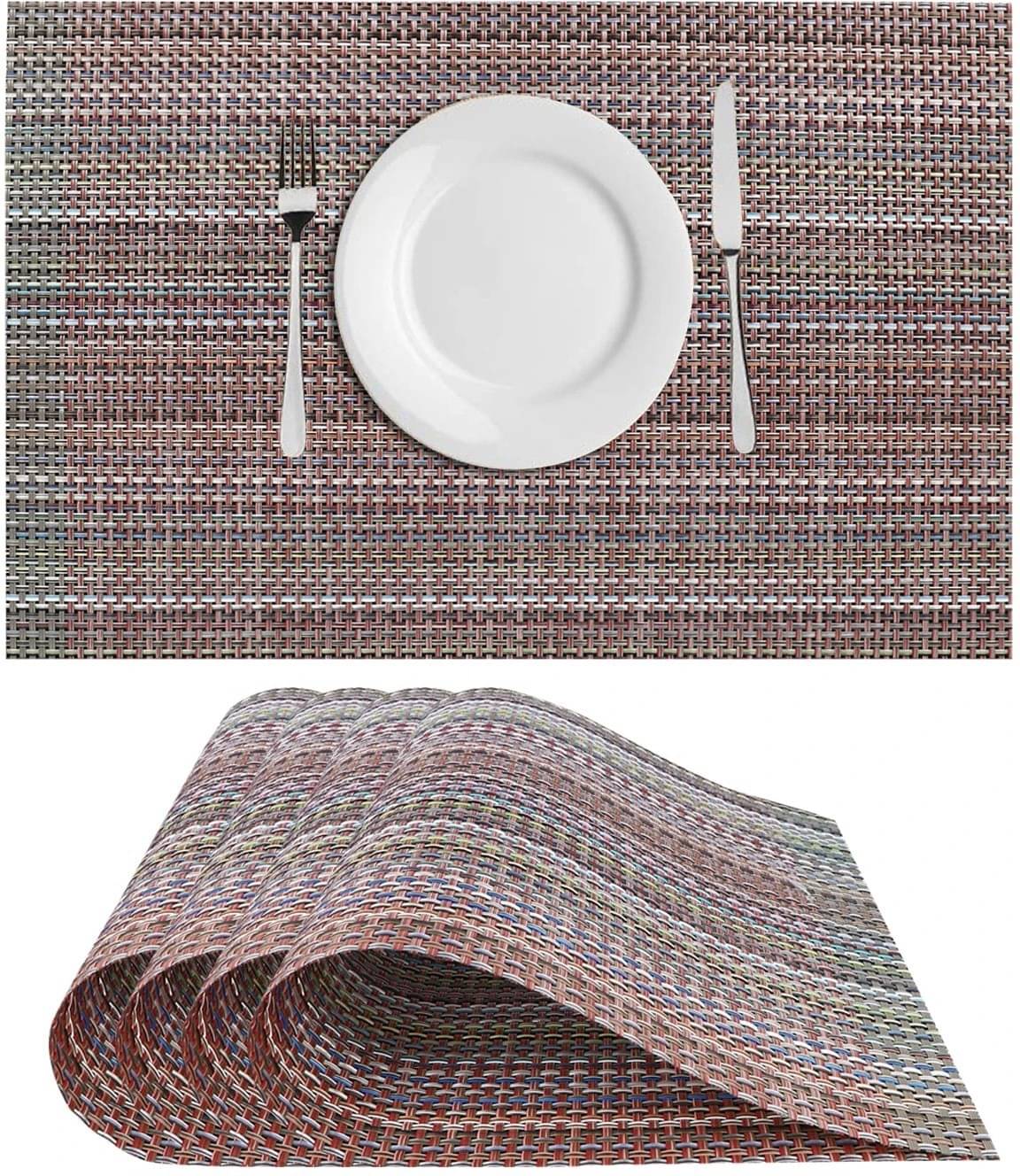 DPA Collection PVC Abstract Table Mats ( 45 cm x 30 cm ) Pack of 4 - Brown DPA Collection PVC Abstract Table Mats ( 45 cm x 30 cm ) Pack of 4 - Brown