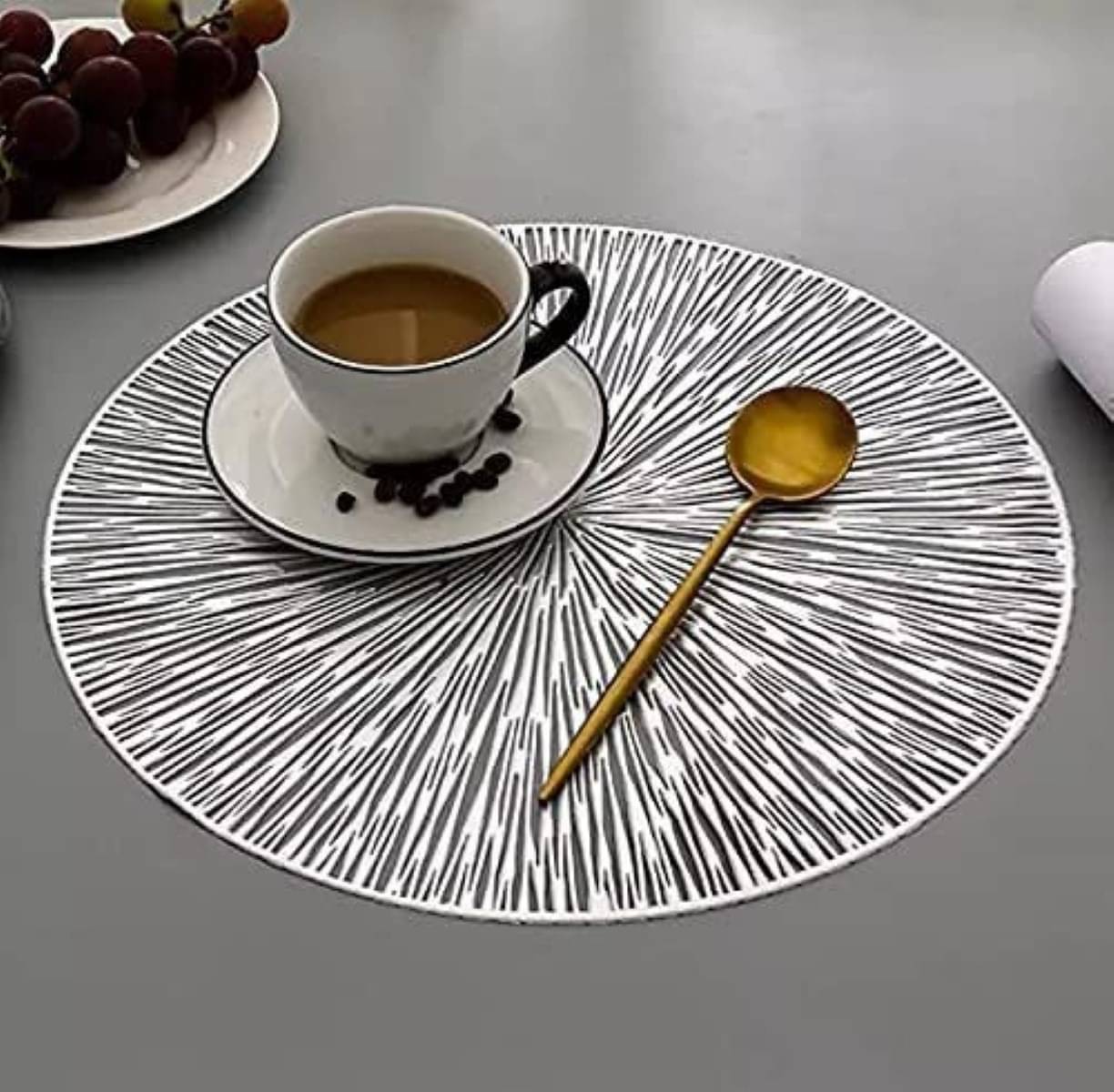     			DPA Collection PVC Abstract Table Mats ( 45 cm x 30 cm ) Pack of 6 - Silver