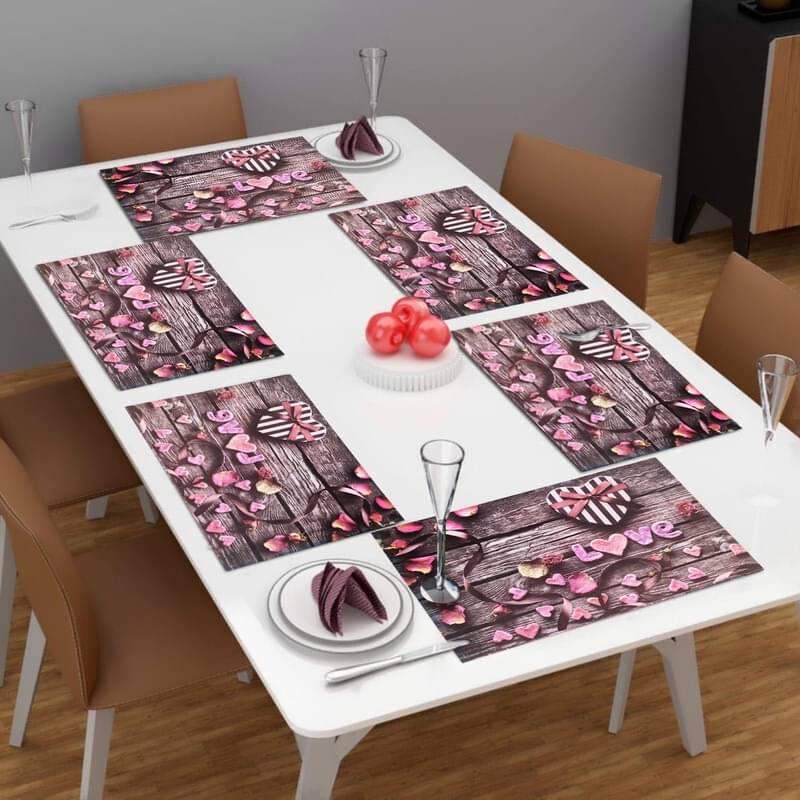     			DPA Collection PVC Abstract Table Mats ( 45 cm x 30 cm ) Pack of 6 - Purple