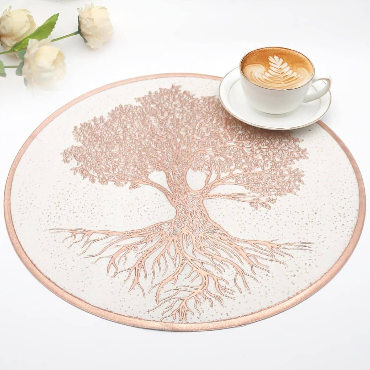 DPA Collection PVC Floral Table Mats ( 45 cm x 30 cm ) Pack of 6 - Brown DPA Collection PVC Floral Table Mats ( 45 cm x 30 cm ) Pack of 6 - Brown