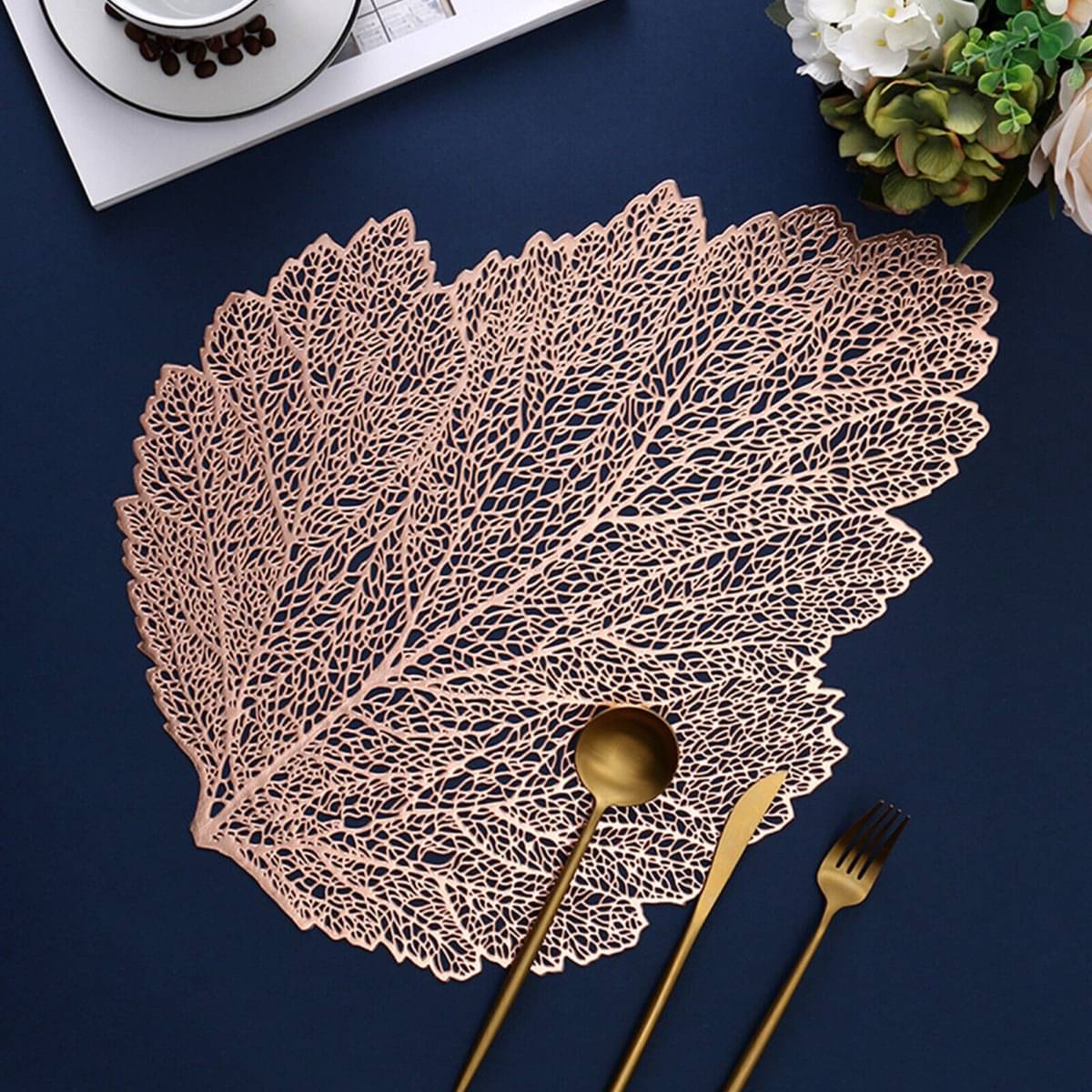 DPA Collection PVC Floral Table Mats ( 45 cm x 30 cm ) Pack of 2 - Brown DPA Collection PVC Floral Table Mats ( 45 cm x 30 cm ) Pack of 2 - Brown