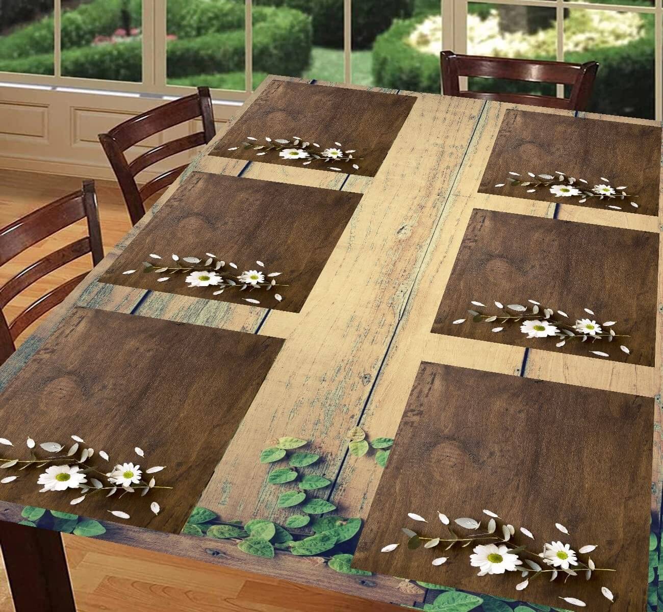 DPA Collection PVC Floral Table Mats ( 45 cm x 30 cm ) Pack of 6 - Brown DPA Collection PVC Floral Table Mats ( 45 cm x 30 cm ) Pack of 6 - Brown
