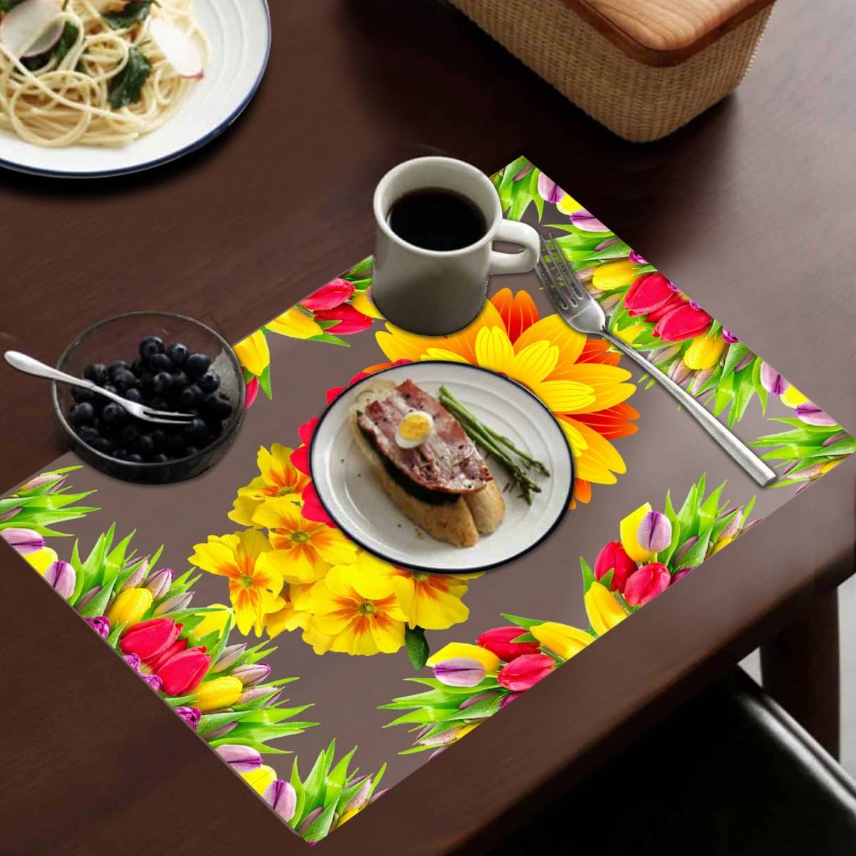     			DPA Collection PVC Floral Table Mats ( 45 cm x 30 cm ) Pack of 6 - Multi