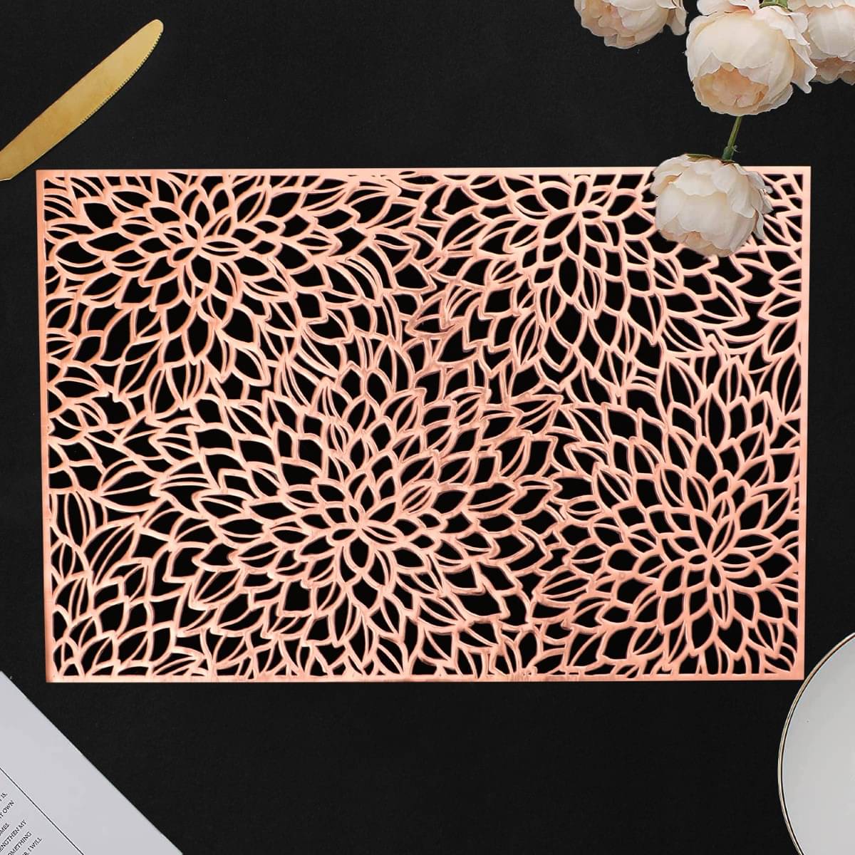     			DPA Collection PVC Geometric Table Mats ( 45 cm x 30 cm ) Pack of 2 - Brown