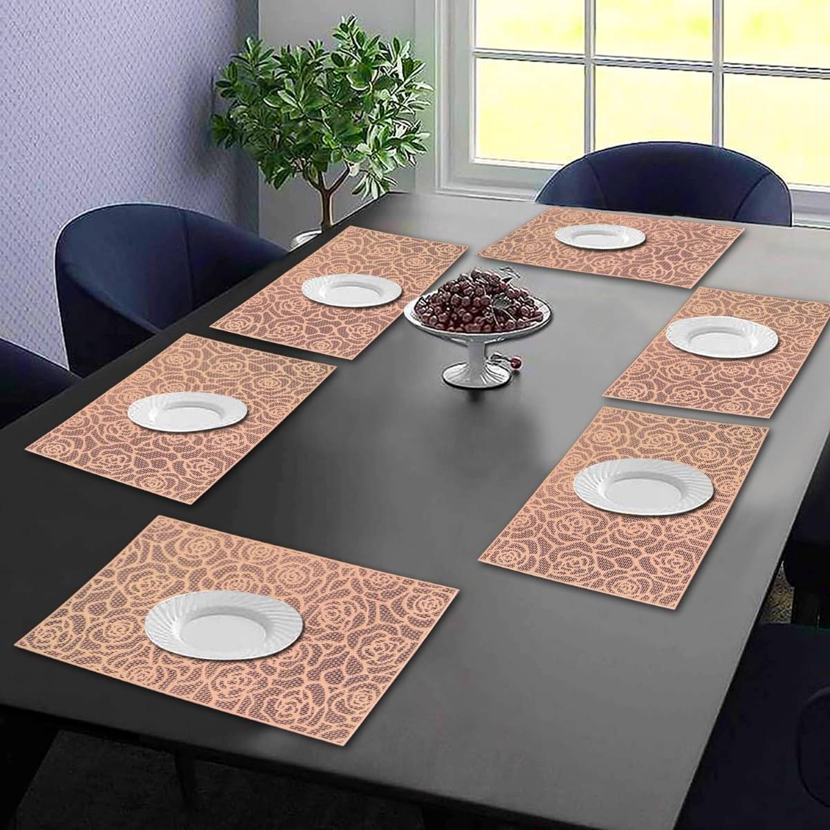 DPA Collection PVC Geometric Table Mats ( 45 cm x 30 cm ) Pack of 6 - Brown DPA Collection PVC Geometric Table Mats ( 45 cm x 30 cm ) Pack of 6 - Brown