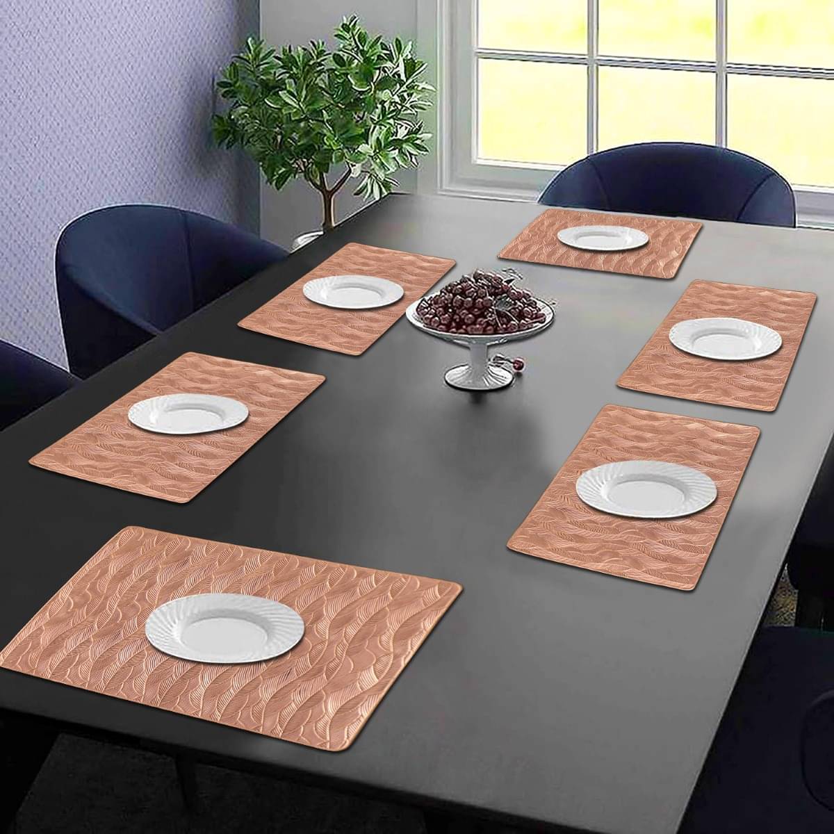 DPA Collection PVC Geometric Table Mats ( 45 cm x 30 cm ) Pack of 6 - Brown DPA Collection PVC Geometric Table Mats ( 45 cm x 30 cm ) Pack of 6 - Brown