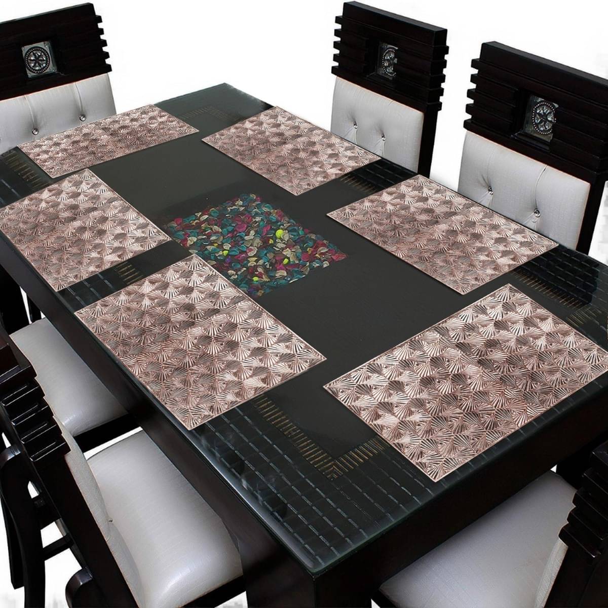 DPA Collection PVC Geometric Table Mats ( 45 cm x 30 cm ) Pack of 6 - Brown DPA Collection PVC Geometric Table Mats ( 45 cm x 30 cm ) Pack of 6 - Brown