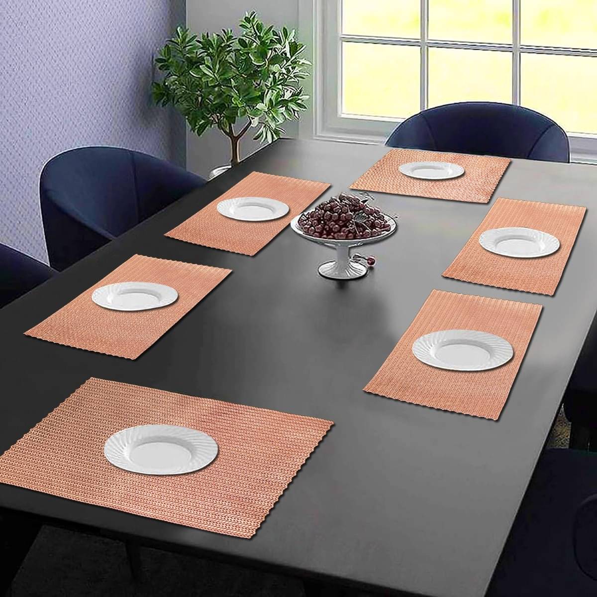 DPA Collection PVC Geometric Table Mats ( 45 cm x 30 cm ) Pack of 6 - Brown DPA Collection PVC Geometric Table Mats ( 45 cm x 30 cm ) Pack of 6 - Brown