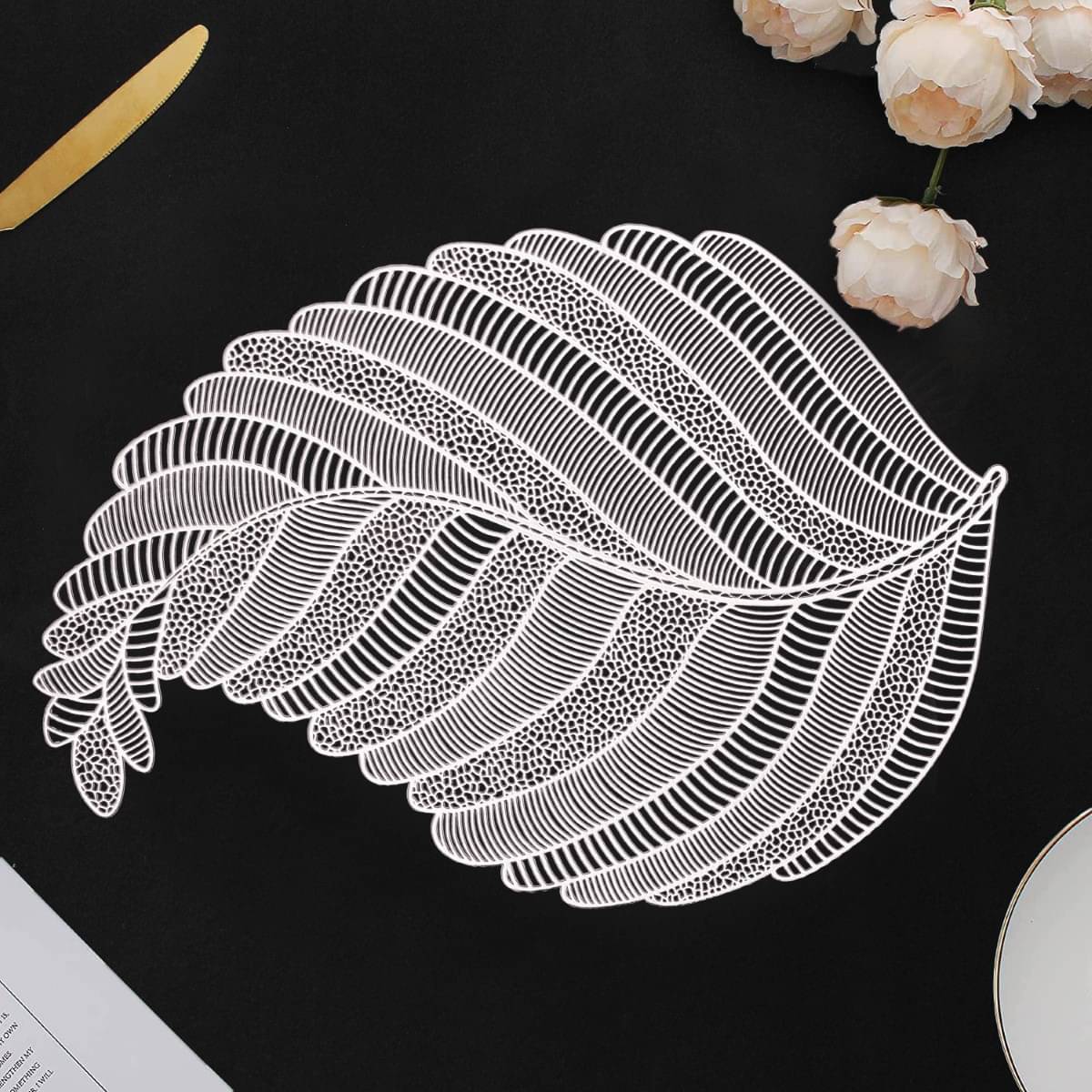 DPA Collection PVC Geometric Table Mats ( 45 cm x 30 cm ) Pack of 2 - Silver DPA Collection PVC Geometric Table Mats ( 45 cm x 30 cm ) Pack of 2 - Silver