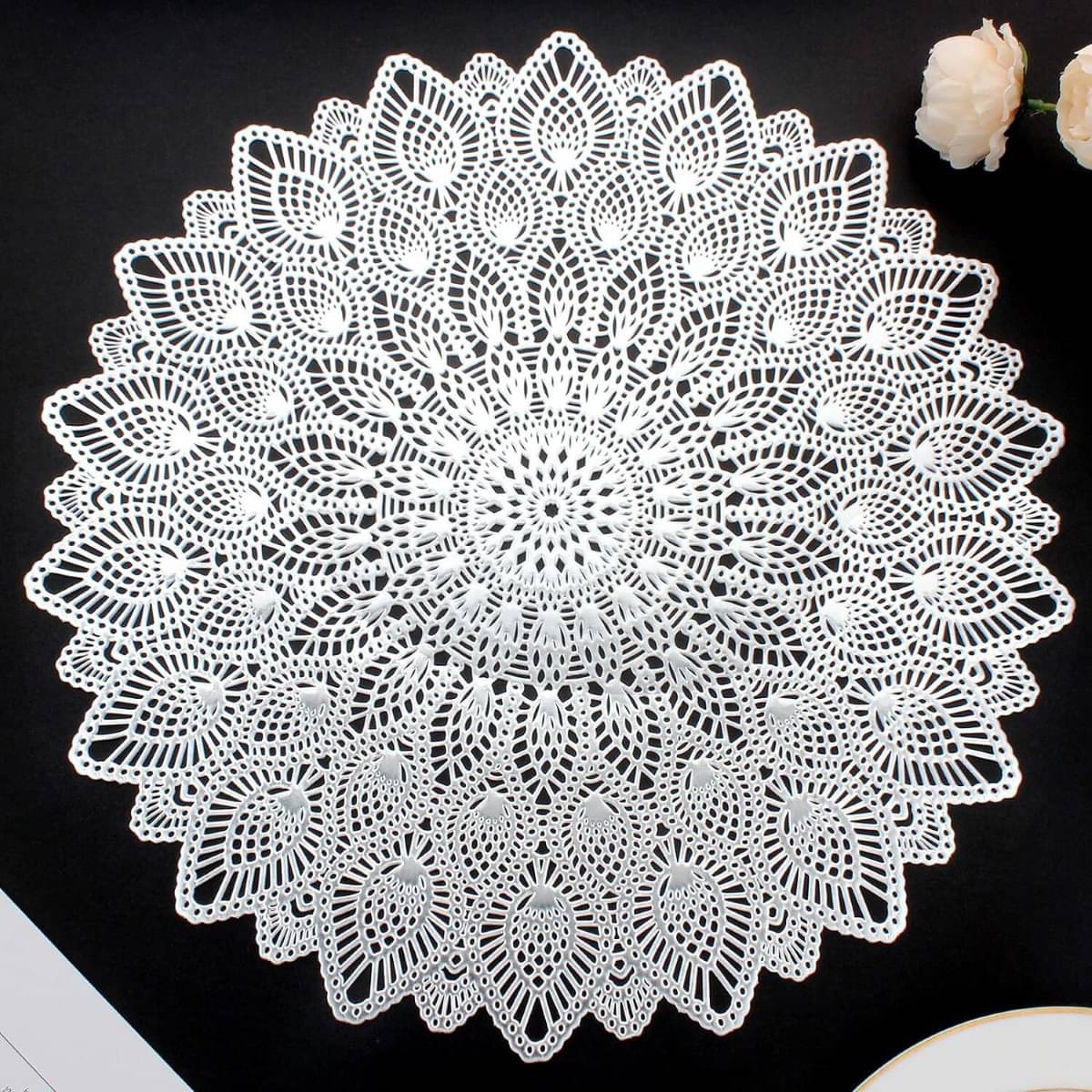 DPA Collection PVC Geometric Table Mats ( 45 cm x 30 cm ) Pack of 2 - Silver DPA Collection PVC Geometric Table Mats ( 45 cm x 30 cm ) Pack of 2 - Silver