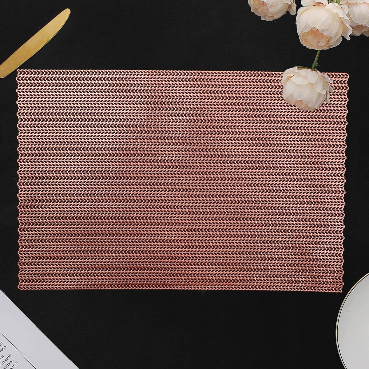     			DPA Collection PVC Geometric Table Mats ( 45 cm x 30 cm ) Pack of 2 - Brown