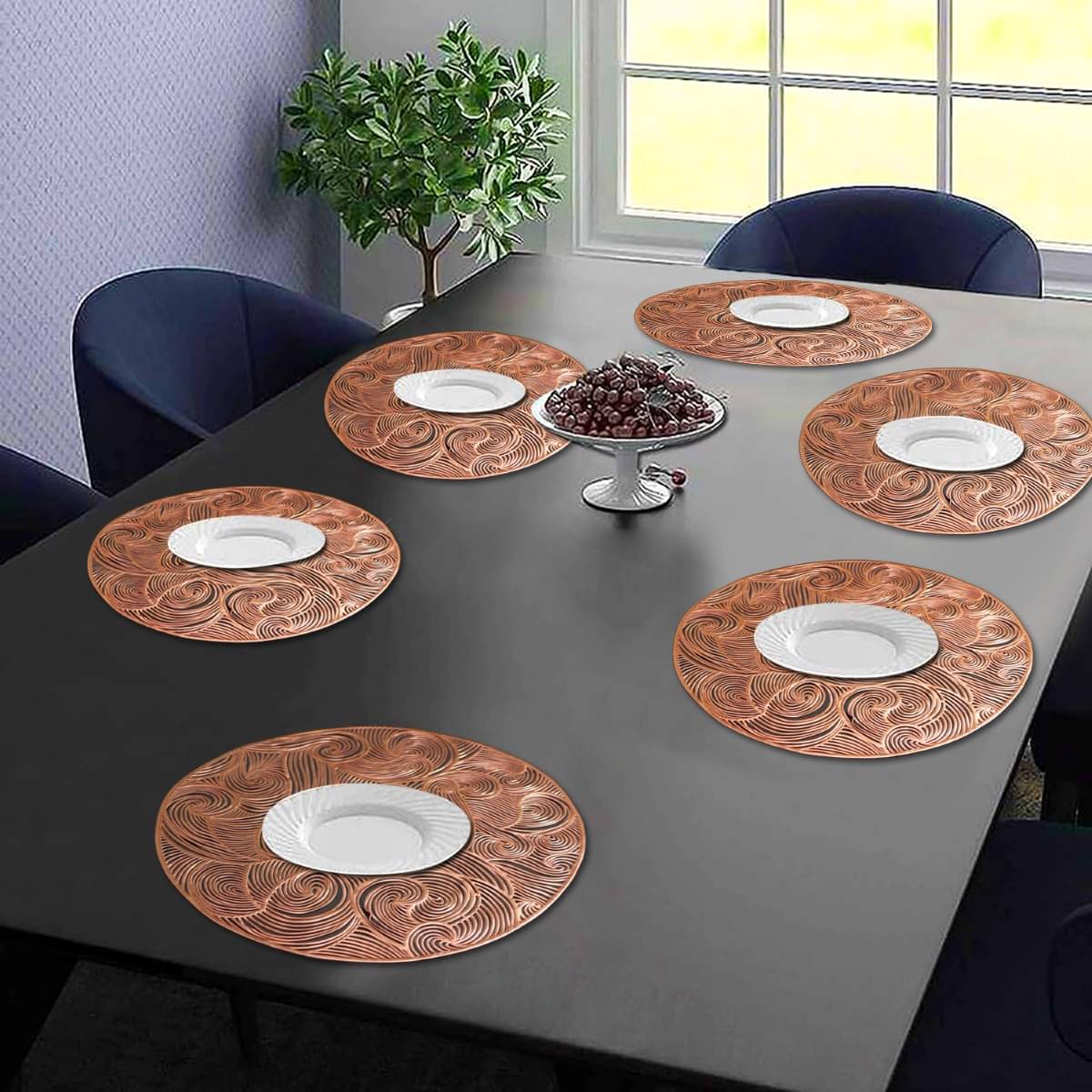 DPA Collection PVC Geometric Table Mats ( 45 cm x 30 cm ) Pack of 6 - Brown DPA Collection PVC Geometric Table Mats ( 45 cm x 30 cm ) Pack of 6 - Brown