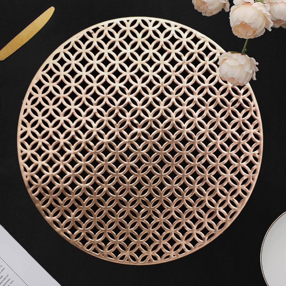DPA Collection PVC Geometric Table Mats ( 45 cm x 30 cm ) Pack of 2 - Gold DPA Collection PVC Geometric Table Mats ( 45 cm x 30 cm ) Pack of 2 - Gold
