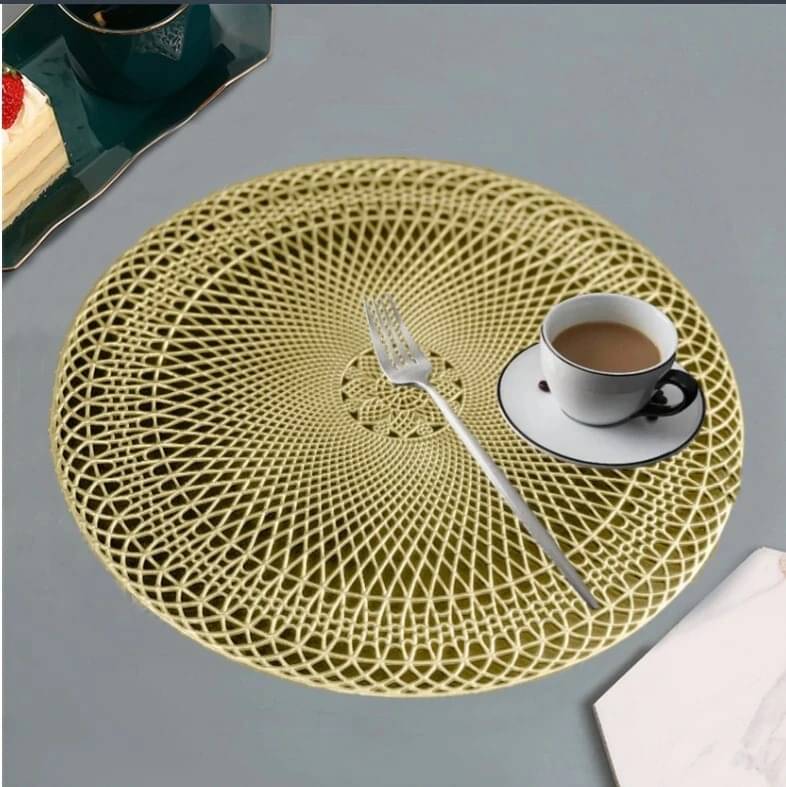 DPA Collection PVC Geometric Table Mats ( 45 cm x 30 cm ) Pack of 2 - Gold DPA Collection PVC Geometric Table Mats ( 45 cm x 30 cm ) Pack of 2 - Gold