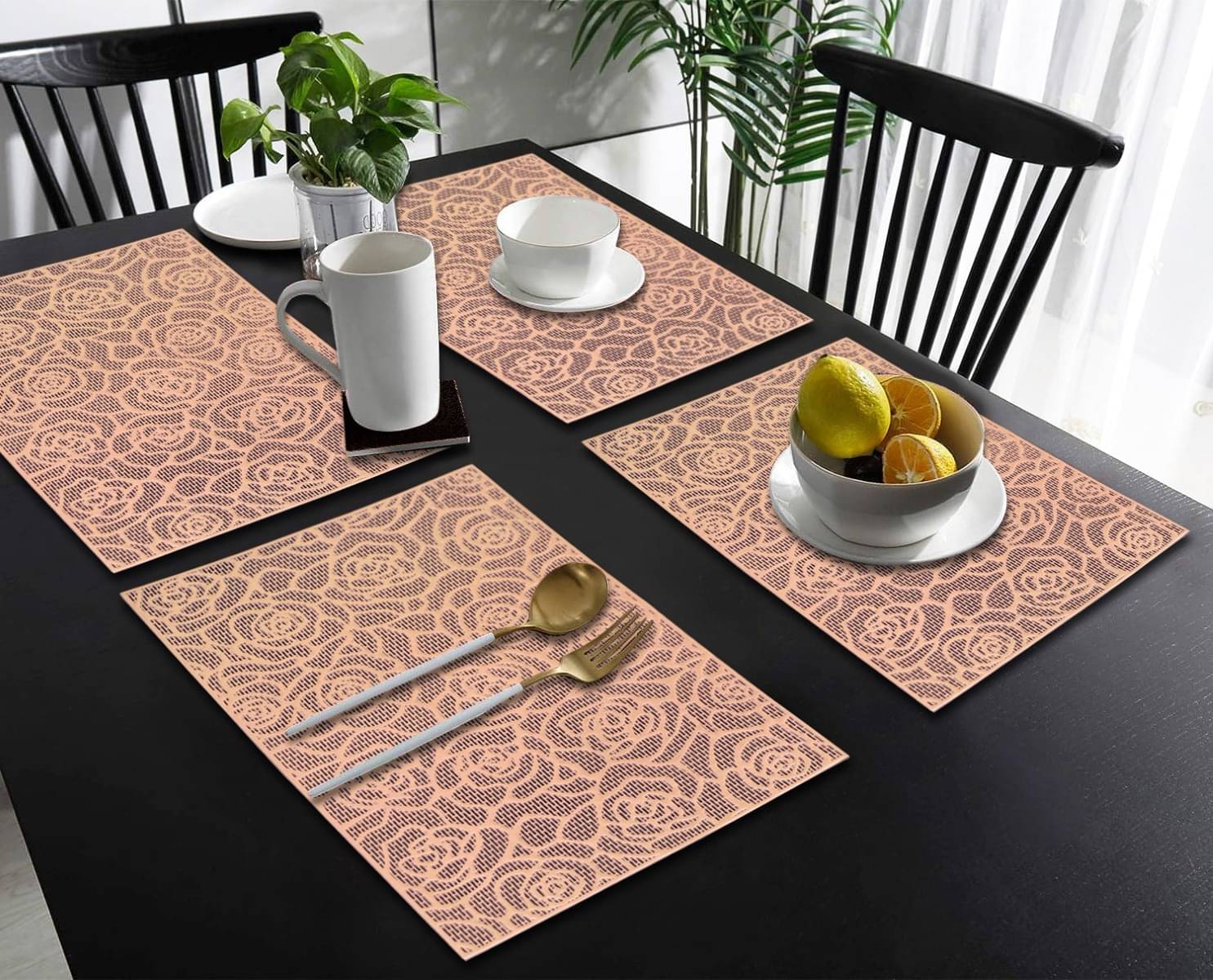 DPA Collection PVC Geometric Table Mats ( 45 cm x 30 cm ) Pack of 4 - Brown DPA Collection PVC Geometric Table Mats ( 45 cm x 30 cm ) Pack of 4 - Brown