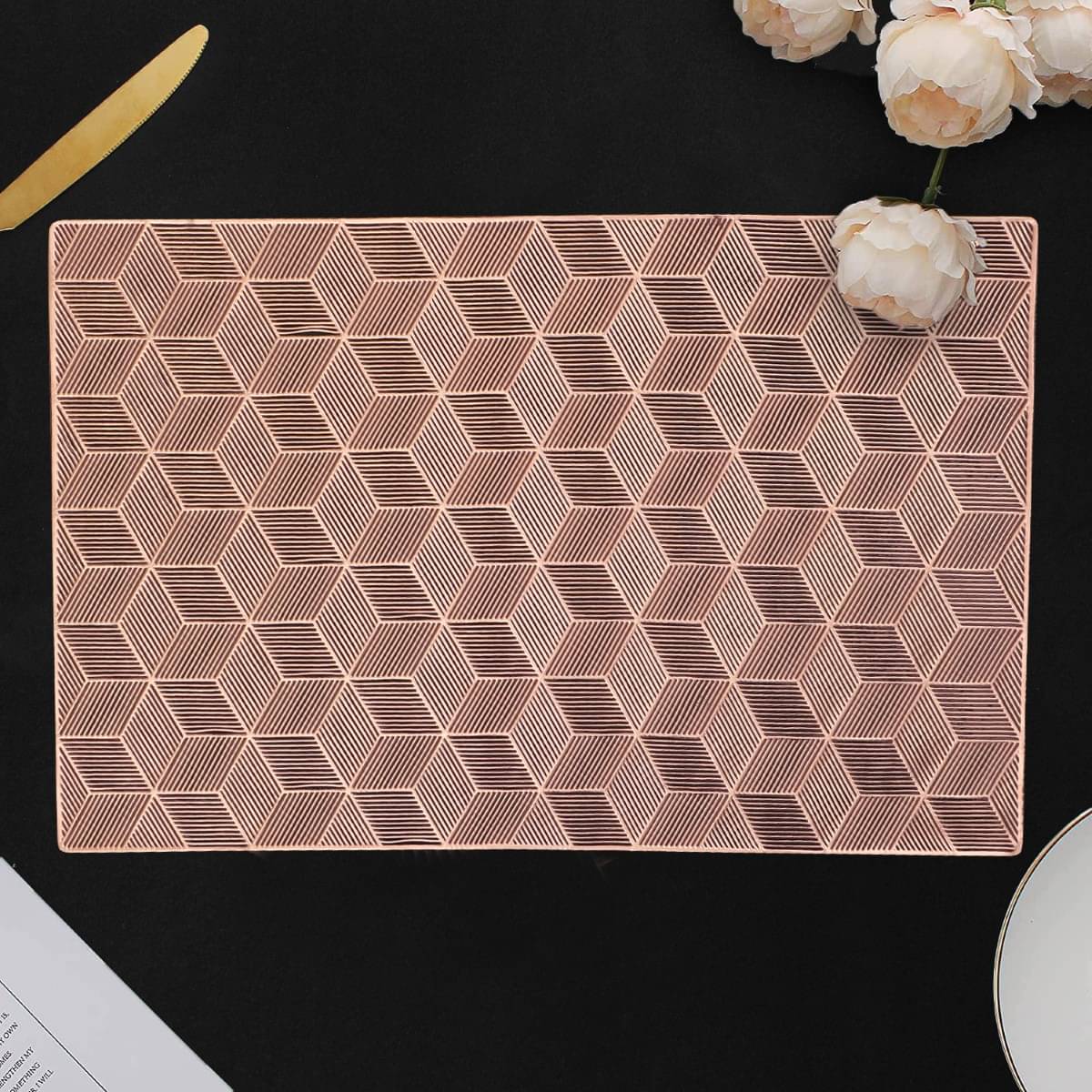 DPA Collection PVC Geometric Table Mats ( 45 cm x 30 cm ) Pack of 2 - Brown DPA Collection PVC Geometric Table Mats ( 45 cm x 30 cm ) Pack of 2 - Brown