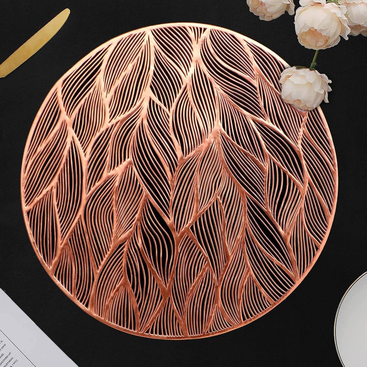     			DPA Collection PVC Geometric Table Mats ( 45 cm x 30 cm ) Pack of 2 - Brown