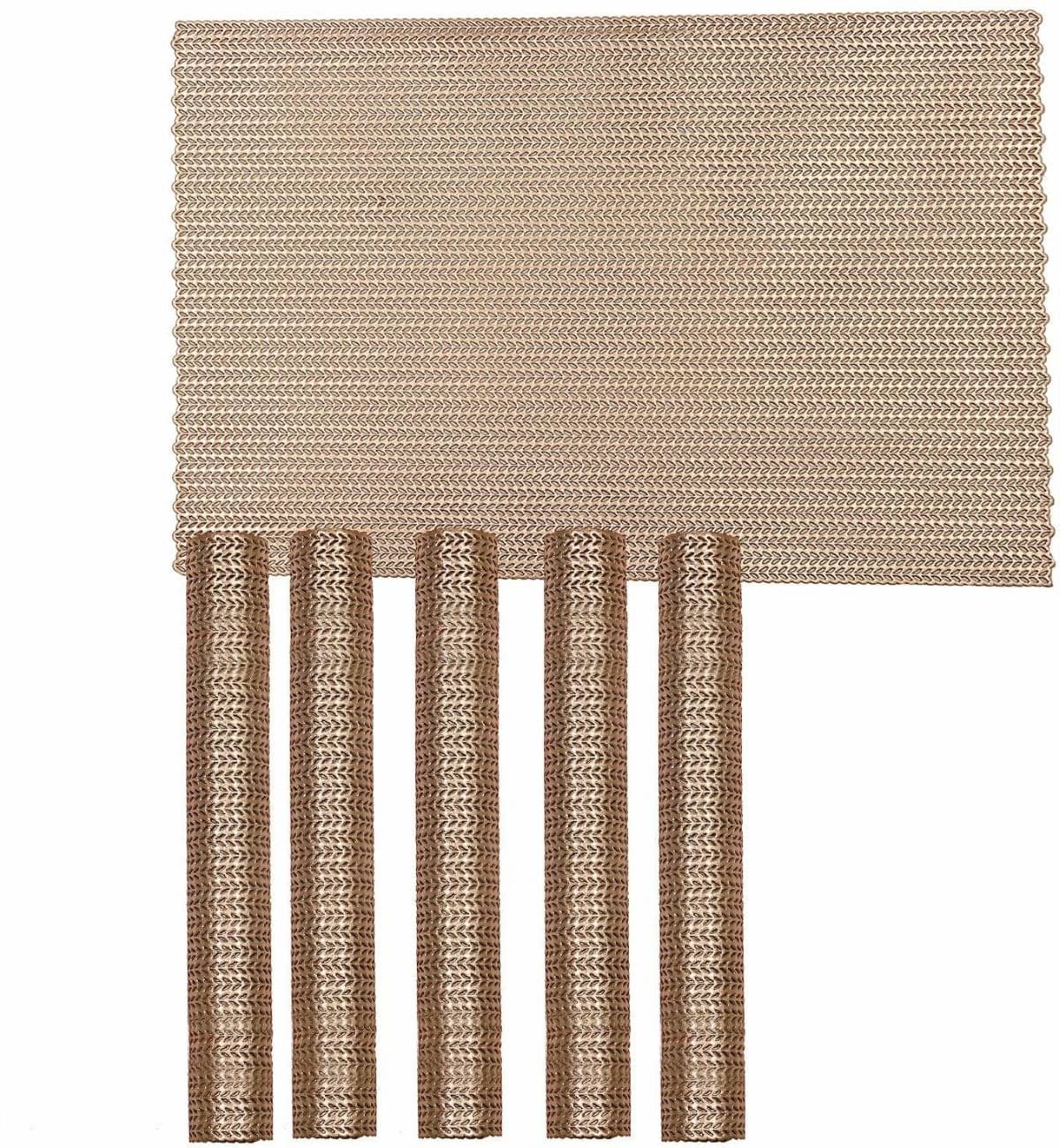     			DPA Collection PVC Geometric Table Mats ( 45 cm x 30 cm ) Pack of 6 - Gold