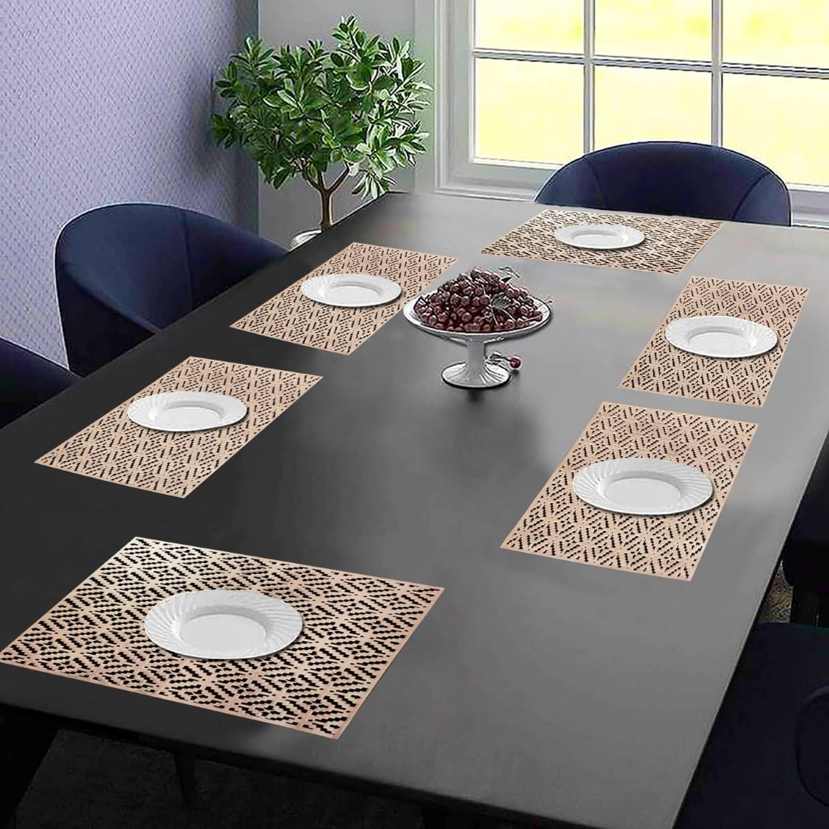 DPA Collection PVC Geometric Table Mats ( 45 cm x 30 cm ) Pack of 6 - Gold DPA Collection PVC Geometric Table Mats ( 45 cm x 30 cm ) Pack of 6 - Gold