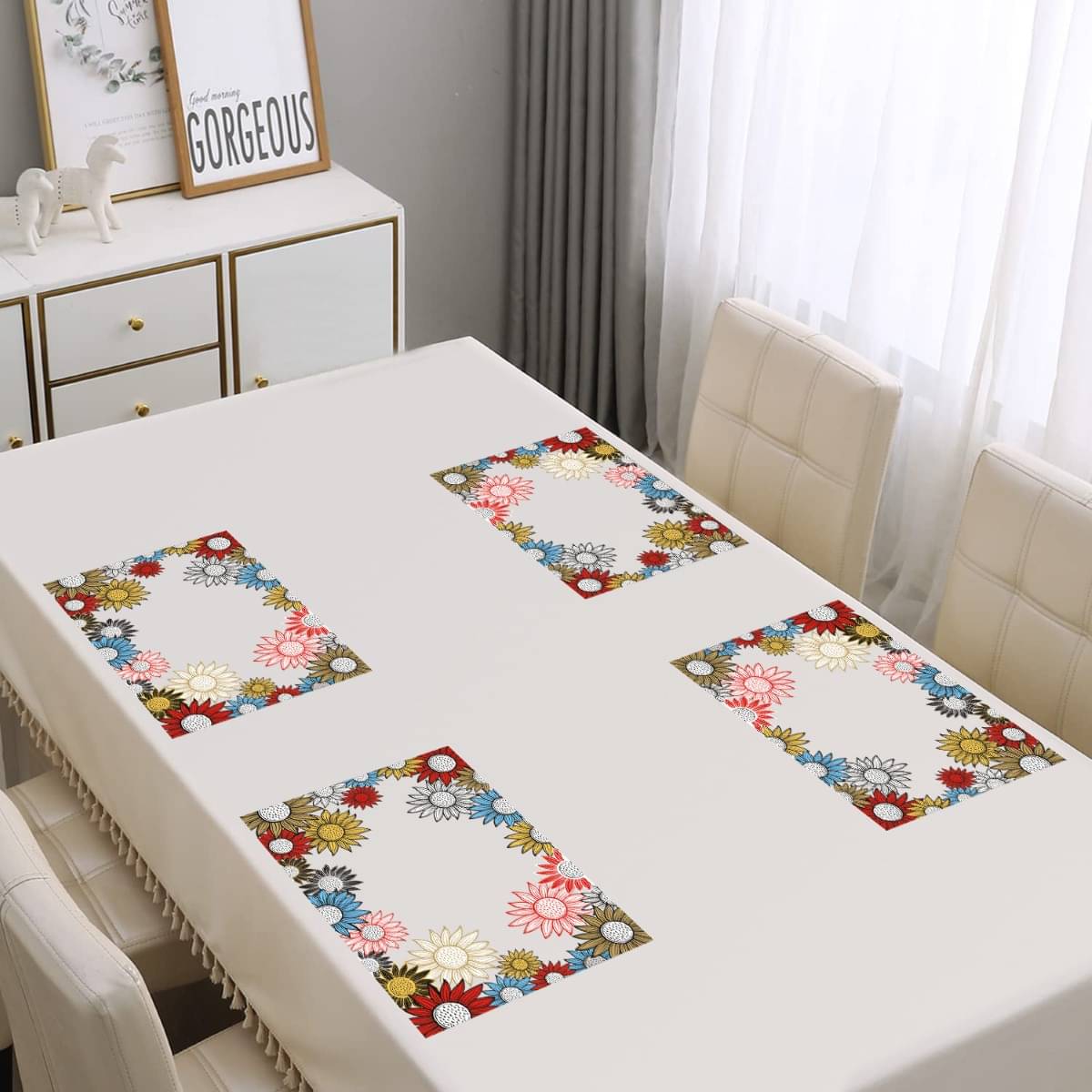 DPA Collection PVC Geometric Table Mats ( 45 cm x 30 cm ) Pack of 4 - Multi DPA Collection PVC Geometric Table Mats ( 45 cm x 30 cm ) Pack of 4 - Multi