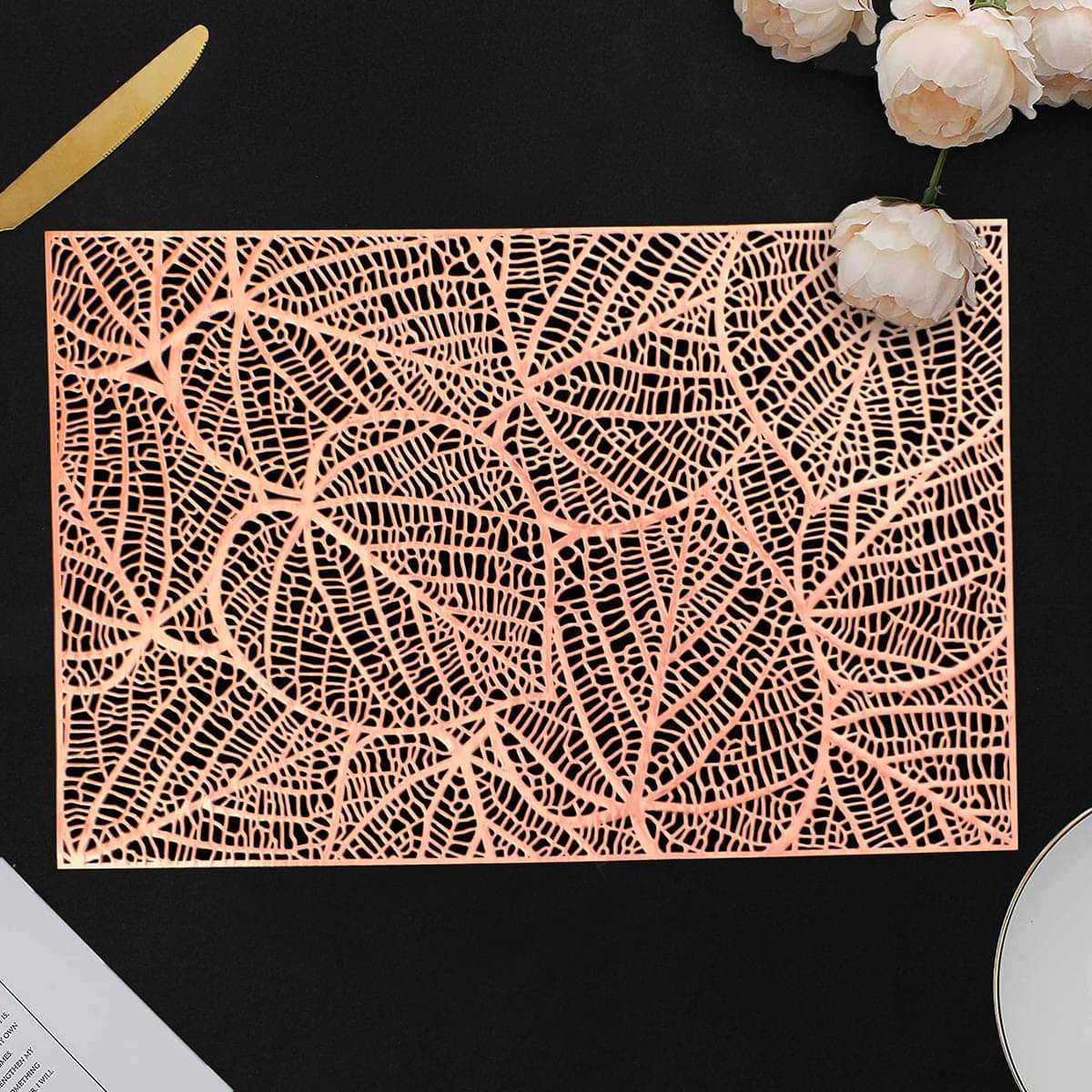    			DPA Collection PVC Geometric Table Mats ( 45 cm x 30 cm ) Pack of 2 - Brown