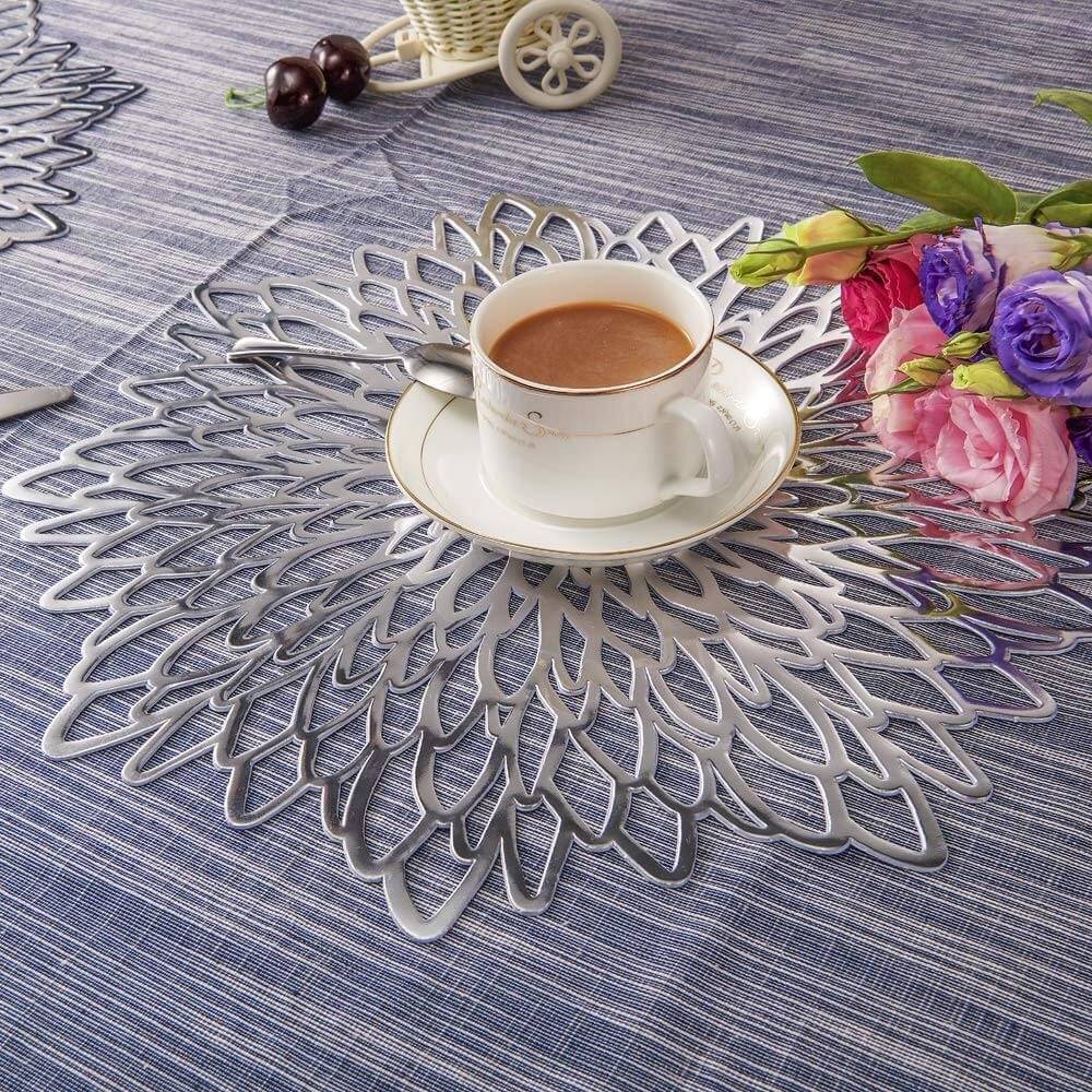 DPA Collection PVC Geometric Table Mats ( 45 cm x 30 cm ) Pack of 2 - Silver     			DPA Collection PVC Geometric Table Mats ( 45 cm x 30 cm ) Pack of 2 - Silver