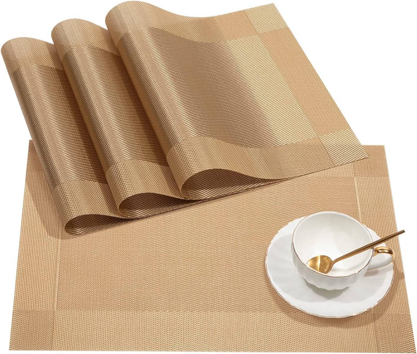 DPA Collection PVC Solid Table Mats ( 45 cm x 30 cm ) Pack of 4 - Gold DPA Collection PVC Solid Table Mats ( 45 cm x 30 cm ) Pack of 4 - Gold
