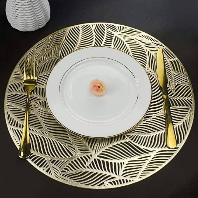 DPA Collection PVC Solid Table Mats ( 45 cm x 30 cm ) Pack of 2 - Gold DPA Collection PVC Solid Table Mats ( 45 cm x 30 cm ) Pack of 2 - Gold