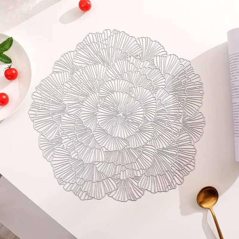 DPA Collection Polyester Abstract Table Mats ( 45 cm x 30 cm ) Pack of 2 - Silver DPA Collection Polyester Abstract Table Mats ( 45 cm x 30 cm ) Pack of 2 - Silver