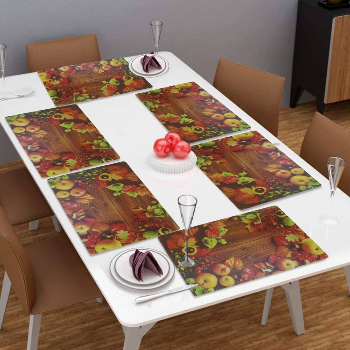     			DPA Collection Polyester Solid Table Mats ( 45 cm x 30 cm ) Pack of 6 - Orange