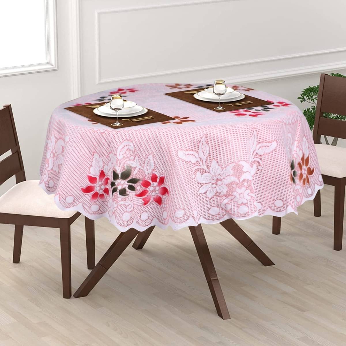 DPA Collection Printed Cotton 2 Seater Round Table Cover ( 102 x 102 ) cm Pack of 1 Peach DPA Collection Printed Cotton 2 Seater Round Table Cover ( 102 x 102 ) cm Pack of 1 Peach