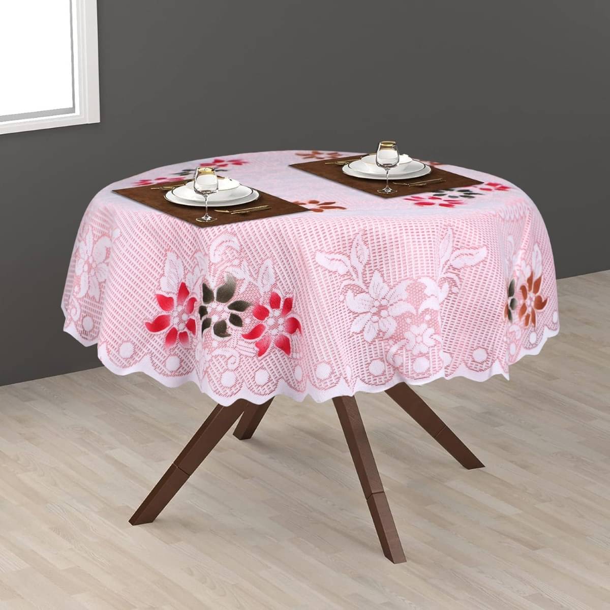 DPA Collection Printed Cotton 2 Seater Round Table Cover ( 102 x 102 ) cm Pack of 1 Peach DPA Collection Printed Cotton 2 Seater Round Table Cover ( 102 x 102 ) cm Pack of 1 Peach