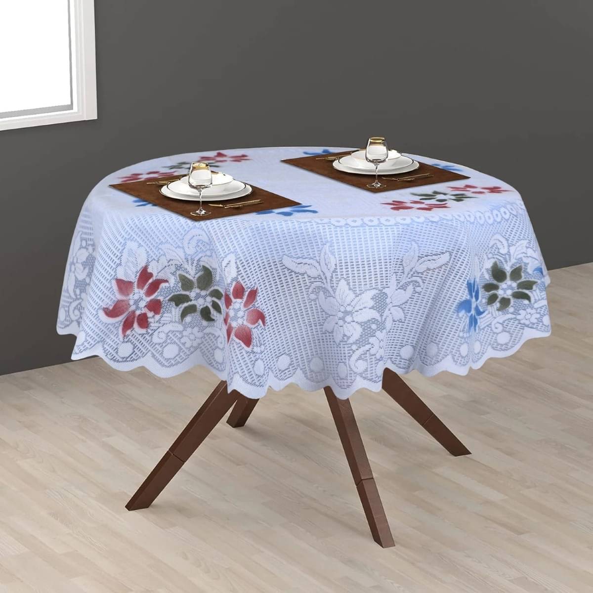 DPA Collection Printed Cotton 2 Seater Round Table Cover ( 102 x 102 ) cm Pack of 1 Light Blue DPA Collection Printed Cotton 2 Seater Round Table Cover ( 102 x 102 ) cm Pack of 1 Light Blue