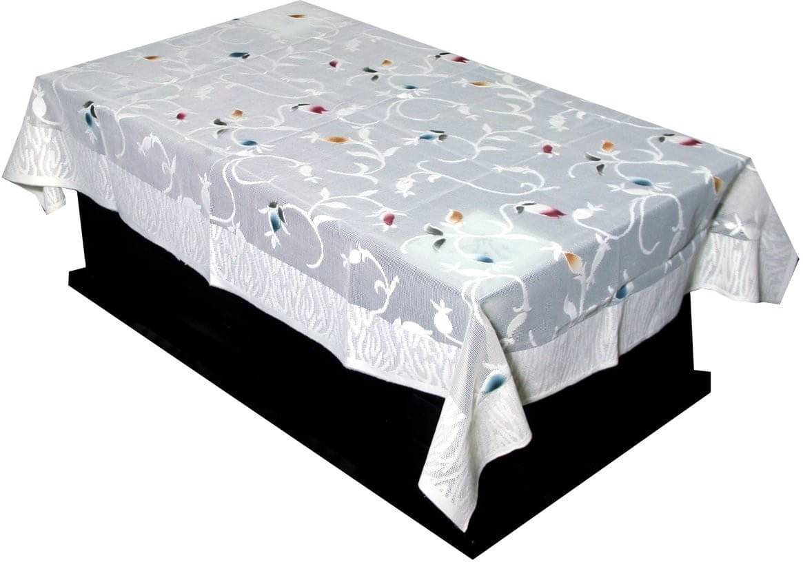 DPA Collection Printed Cotton 4 Seater Rectangle Table Cover ( 152 x 101 ) cm Pack of 1 White     			DPA Collection Printed Cotton 4 Seater Rectangle Table Cover ( 152 x 101 ) cm Pack of 1 White