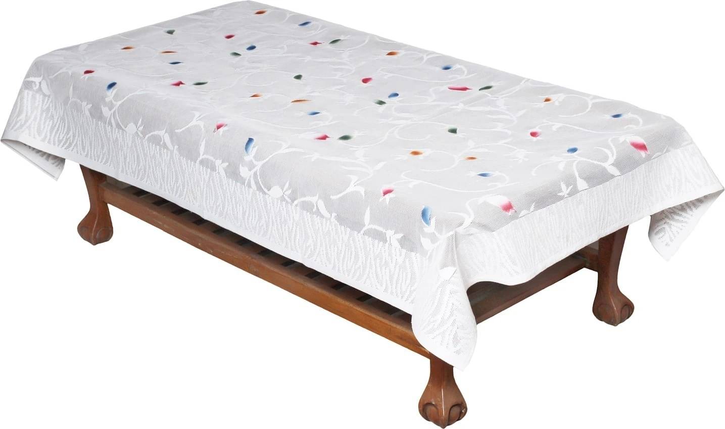 DPA Collection Printed Cotton 4 Seater Rectangle Table Cover ( 152 x 102 ) cm Pack of 1 White DPA Collection Printed Cotton 4 Seater Rectangle Table Cover ( 152 x 102 ) cm Pack of 1 White