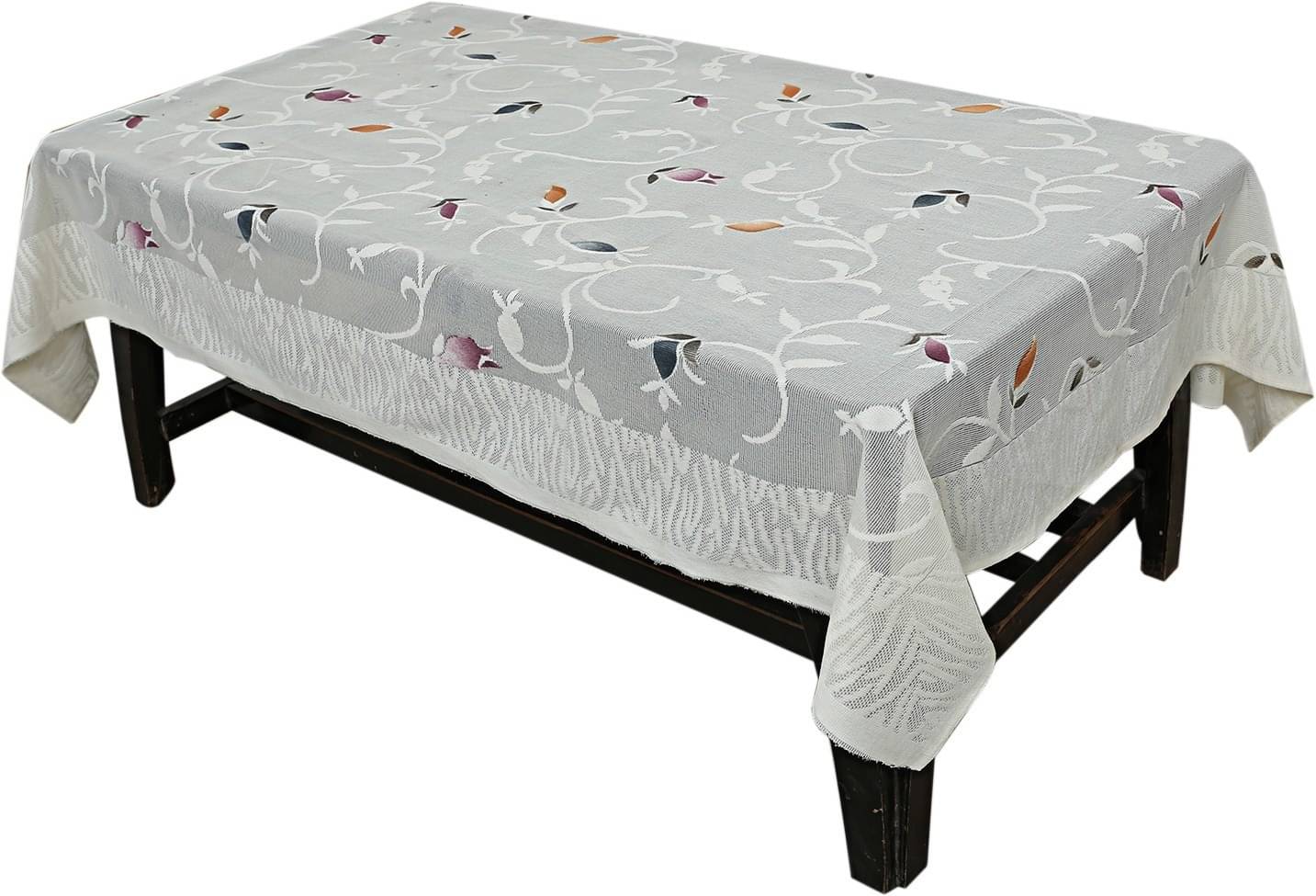DPA Collection Printed Cotton 4 Seater Rectangle Table Cover ( 152 x 102 ) cm Pack of 1 White     			DPA Collection Printed Cotton 4 Seater Rectangle Table Cover ( 152 x 102 ) cm Pack of 1 White