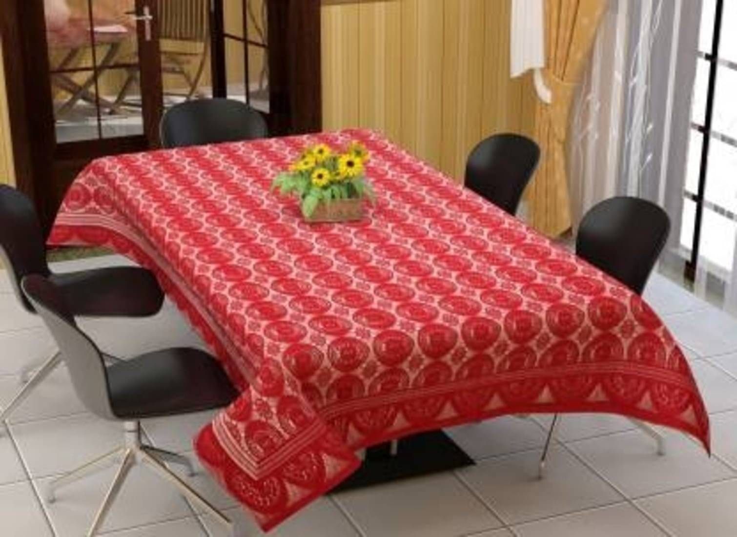 DPA Collection Printed Cotton 6 Seater Rectangle Table Cover ( 229 x 152 ) cm Pack of 1 Maroon DPA Collection Printed Cotton 6 Seater Rectangle Table Cover ( 229 x 152 ) cm Pack of 1 Maroon
