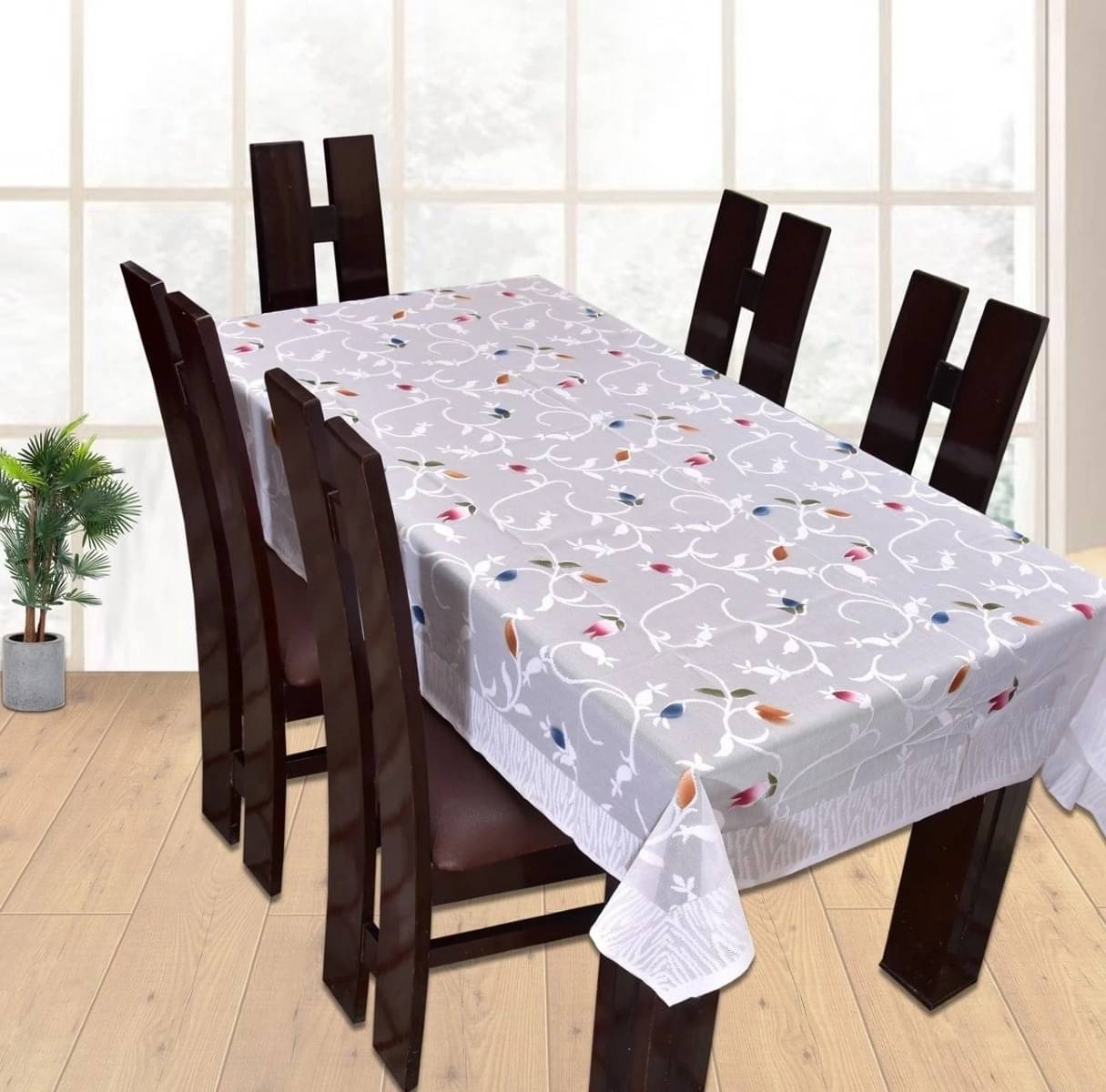 DPA Collection Printed Cotton 6 Seater Rectangle Table Cover ( 229 x 152 ) cm Pack of 1 White DPA Collection Printed Cotton 6 Seater Rectangle Table Cover ( 229 x 152 ) cm Pack of 1 White