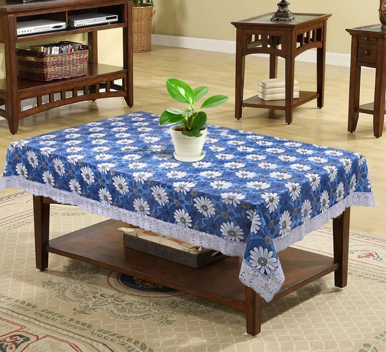 DPA Collection Printed PVC 4 Seater Rectangle Table Cover ( 152 x 102 ) cm Pack of 1 Blue DPA Collection Printed PVC 4 Seater Rectangle Table Cover ( 152 x 102 ) cm Pack of 1 Blue