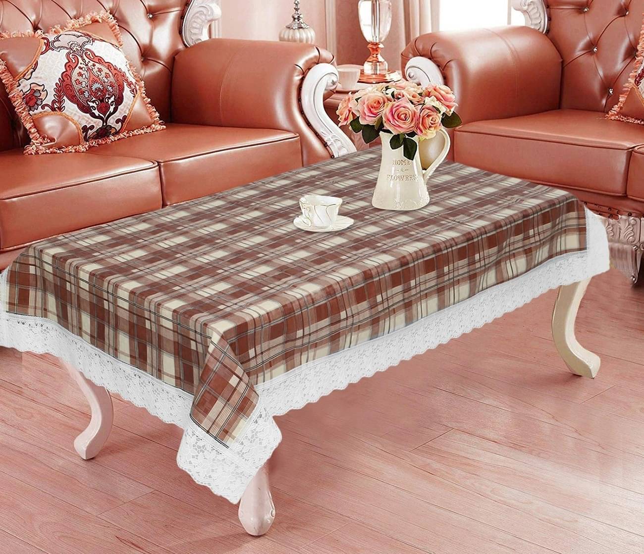     			DPA Collection Printed PVC 4 Seater Rectangle Table Cover ( 152 x 102 ) cm Pack of 1 Brown