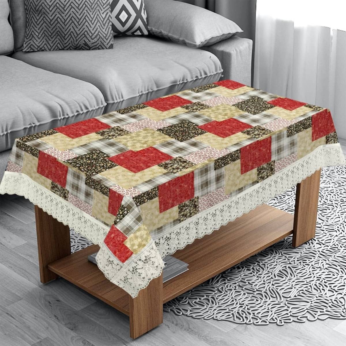     			DPA Collection Printed PVC 4 Seater Rectangle Table Cover ( 152 x 102 ) cm Pack of 1 Beige