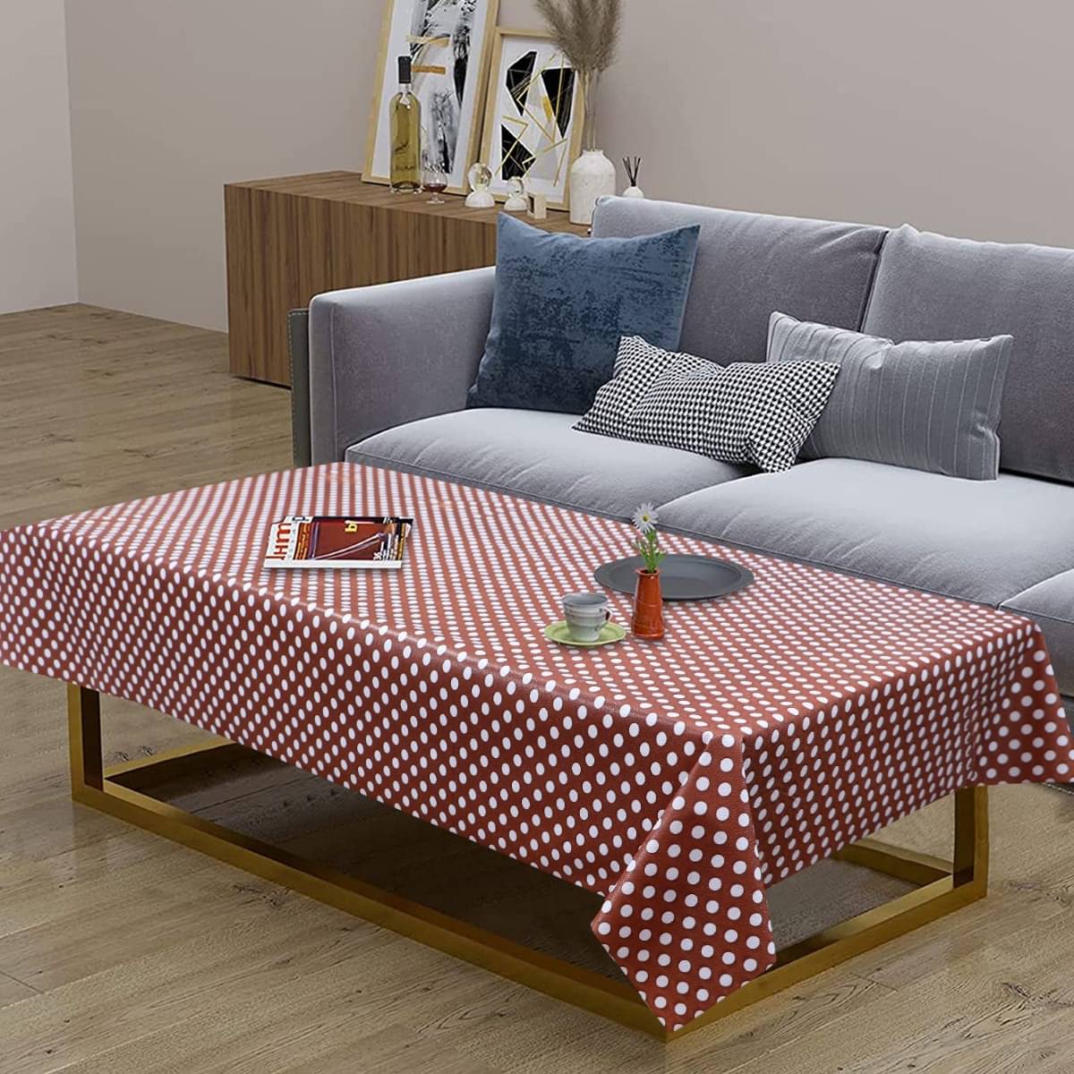     			DPA Collection Printed PVC 4 Seater Rectangle Table Cover ( 137 x 91 ) cm Pack of 1 Brown