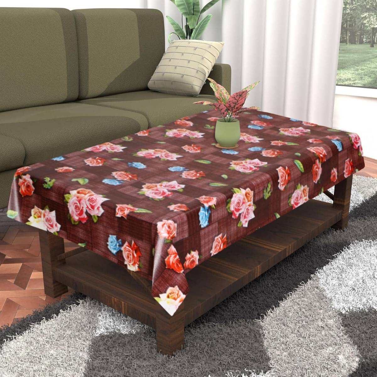 DPA Collection Printed PVC 4 Seater Rectangle Table Cover ( 137 x 91 ) cm Pack of 1 Brown DPA Collection Printed PVC 4 Seater Rectangle Table Cover ( 137 x 91 ) cm Pack of 1 Brown