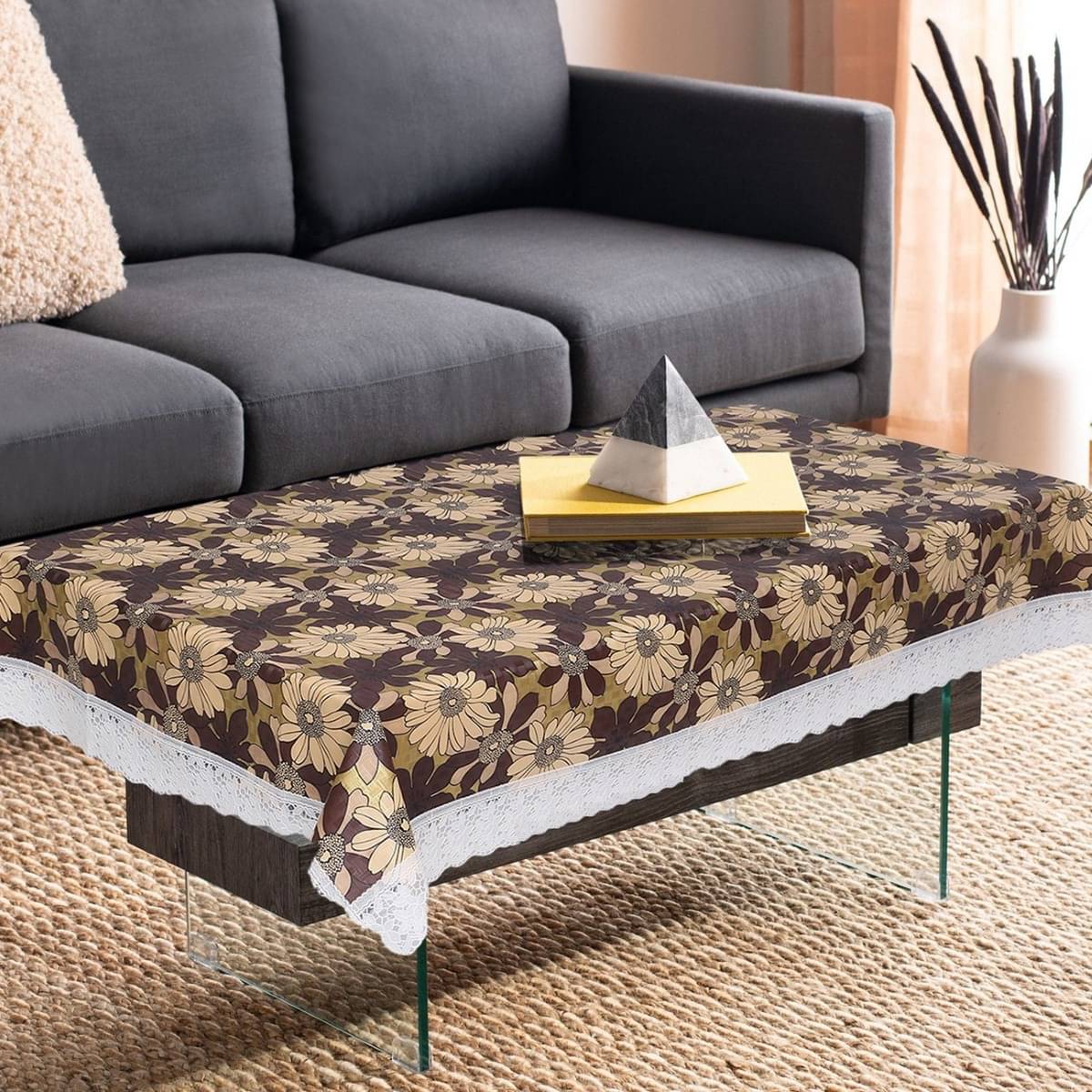 DPA Collection Printed PVC 4 Seater Rectangle Table Cover ( 152 x 102 ) cm Pack of 1 Brown DPA Collection Printed PVC 4 Seater Rectangle Table Cover ( 152 x 102 ) cm Pack of 1 Brown