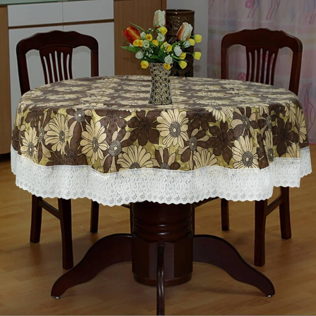 DPA Collection Printed PVC 4 Seater Rectangle Table Cover ( 152 x 152 ) cm Pack of 1 Brown DPA Collection Printed PVC 4 Seater Rectangle Table Cover ( 152 x 152 ) cm Pack of 1 Brown