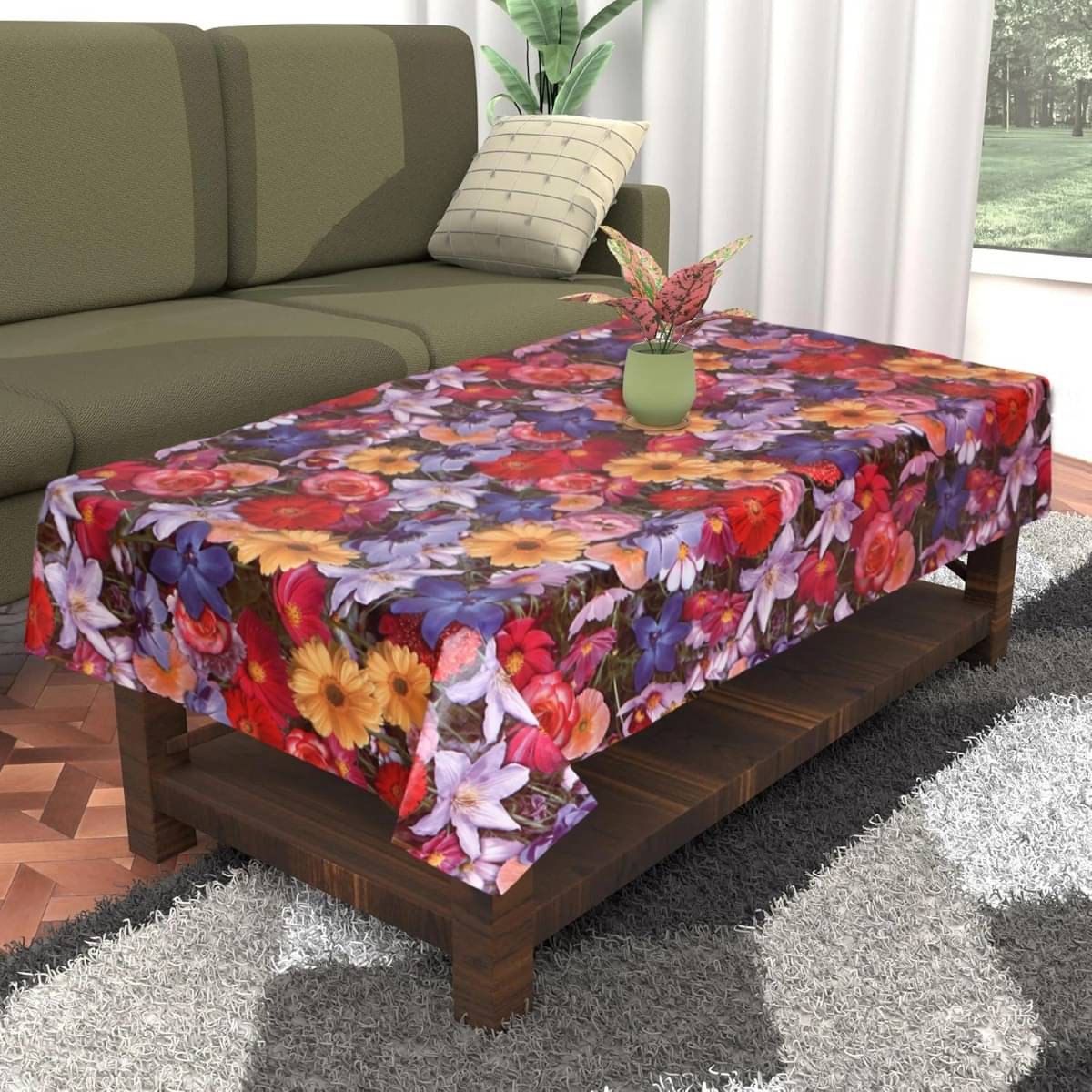     			DPA Collection Printed PVC 4 Seater Rectangle Table Cover ( 137 x 91 ) cm Pack of 1 Red