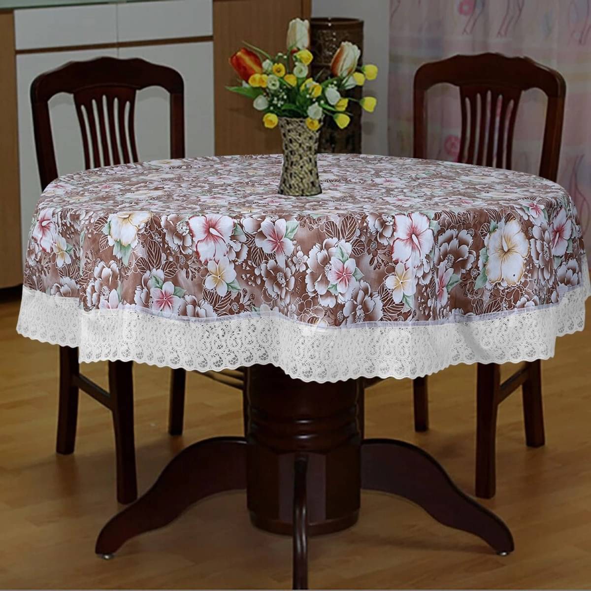 DPA Collection Printed PVC 4 Seater Rectangle Table Cover ( 152 x 152 ) cm Pack of 1 Brown DPA Collection Printed PVC 4 Seater Rectangle Table Cover ( 152 x 152 ) cm Pack of 1 Brown